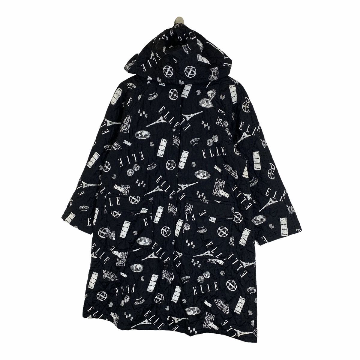 Designer × Vintage Vintage ELLE Paris Fullprint Hoodie Parka Raincoat Jacket Size L / US 10 / IT 46 - 4 Thumbnail