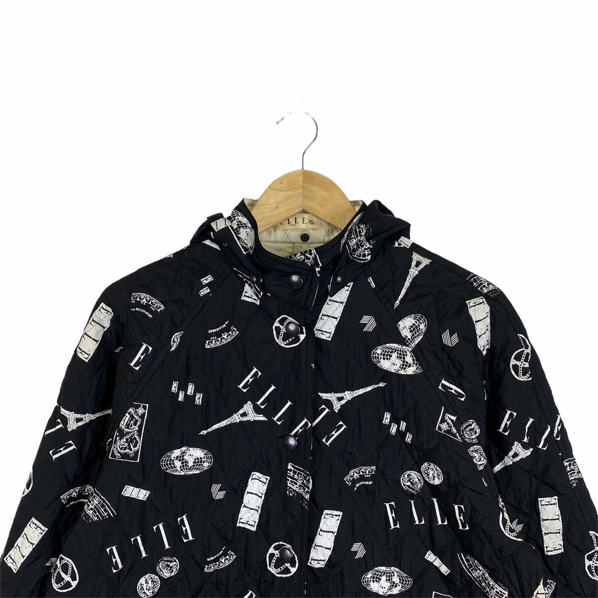 Designer × Vintage Vintage ELLE Paris Fullprint Hoodie Parka Raincoat Jacket Size L / US 10 / IT 46 - 6 Thumbnail