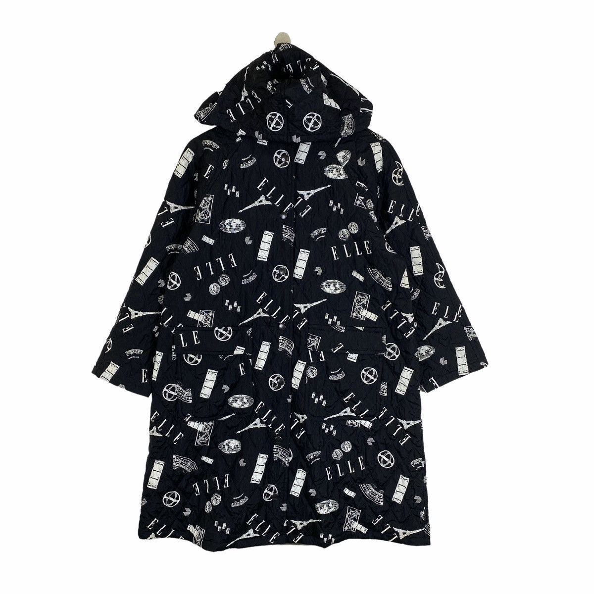 Designer × Vintage Vintage ELLE Paris Fullprint Hoodie Parka Raincoat Jacket Size L / US 10 / IT 46 - 1 Thumbnail