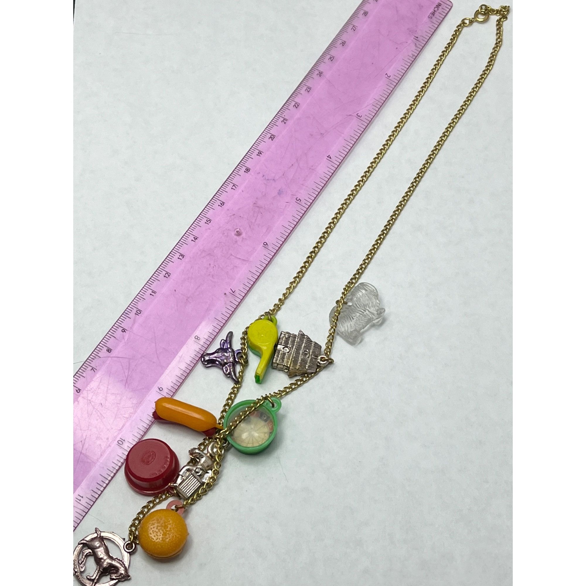 Vintage Plastic Charm Necklace