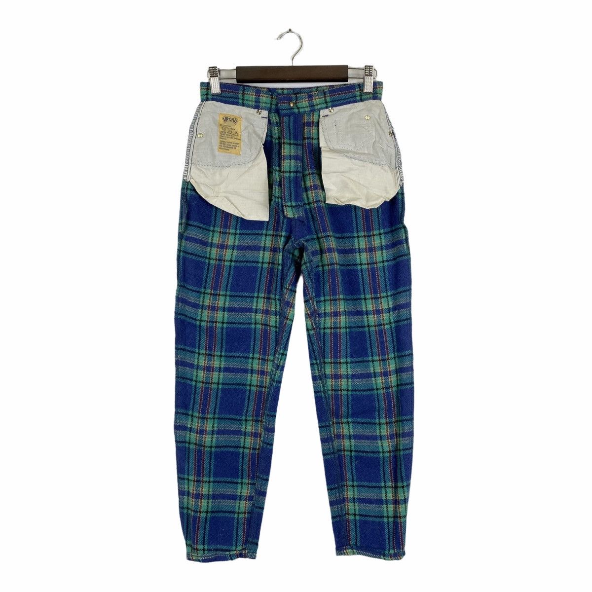 Japanese Brand × Vintage Vintage VROAL Tartan Checkered Design Wool Pants Size US 26 / EU 42 - 3 Thumbnail