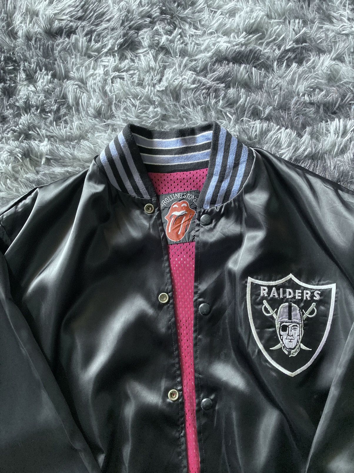NFL × The Rolling Stones × Vintage Raiders Vintage x The Rolling Stones x Bomber Jacket Size US M / EU 48-50 / 2 - 4 Thumbnail