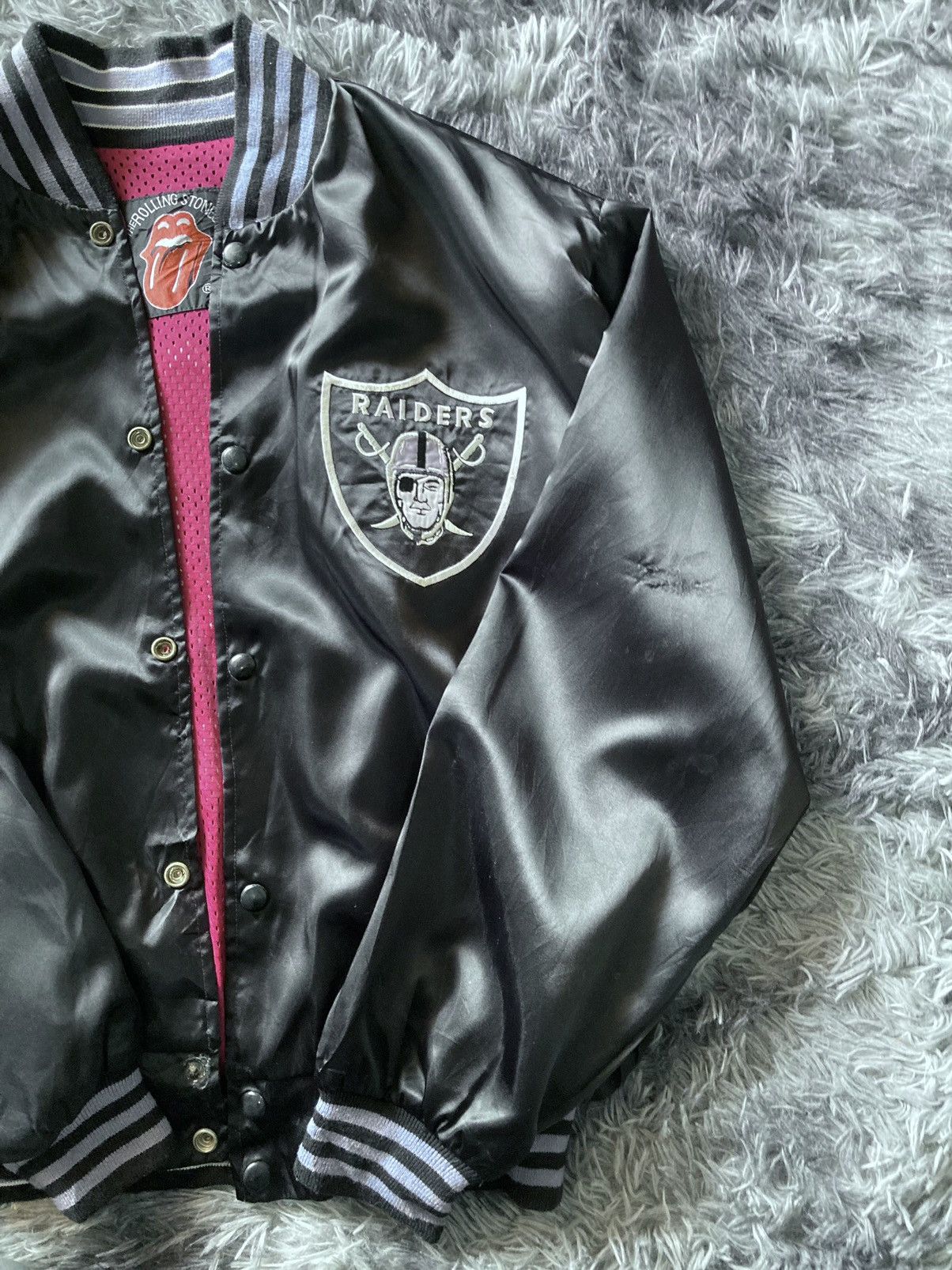 NFL × The Rolling Stones × Vintage Raiders Vintage x The Rolling Stones x Bomber Jacket Size US M / EU 48-50 / 2 - 9 Thumbnail