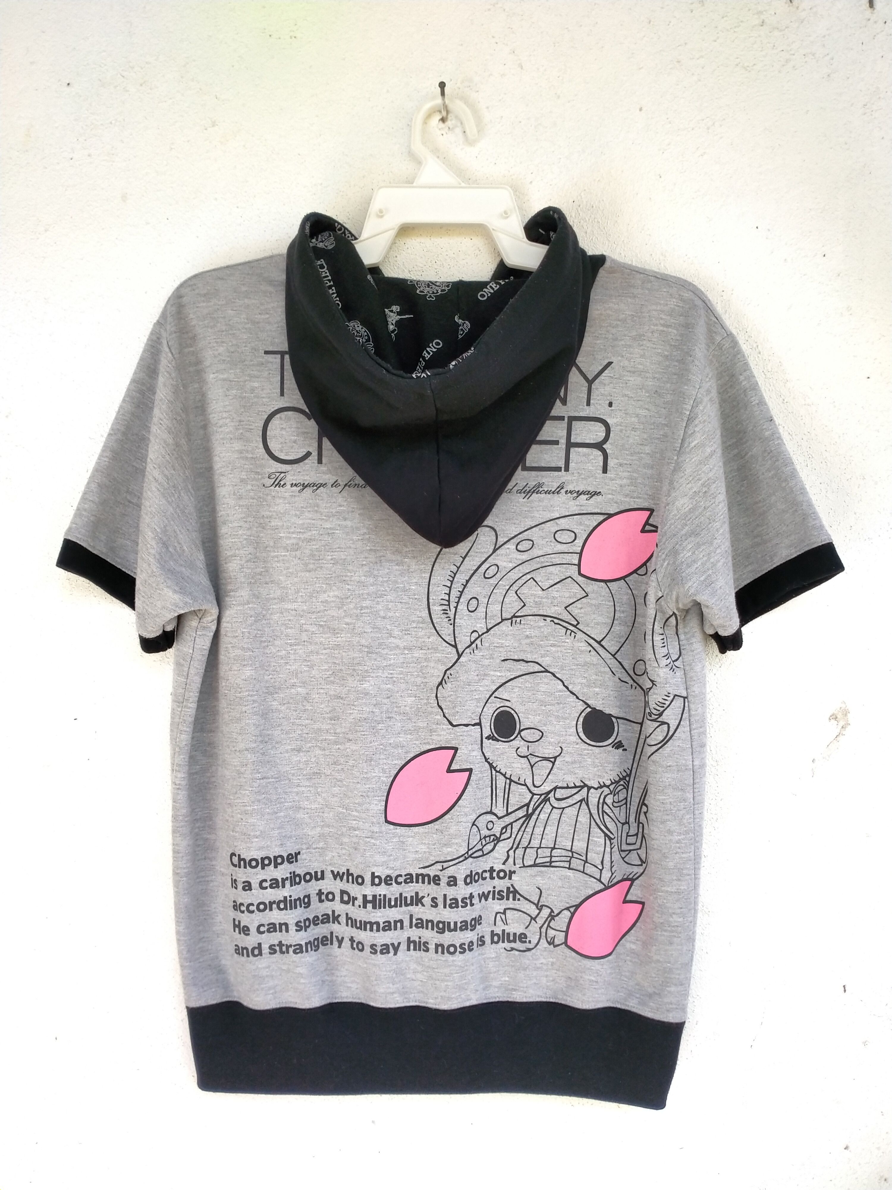 Anime one piece short sleeve hoodie