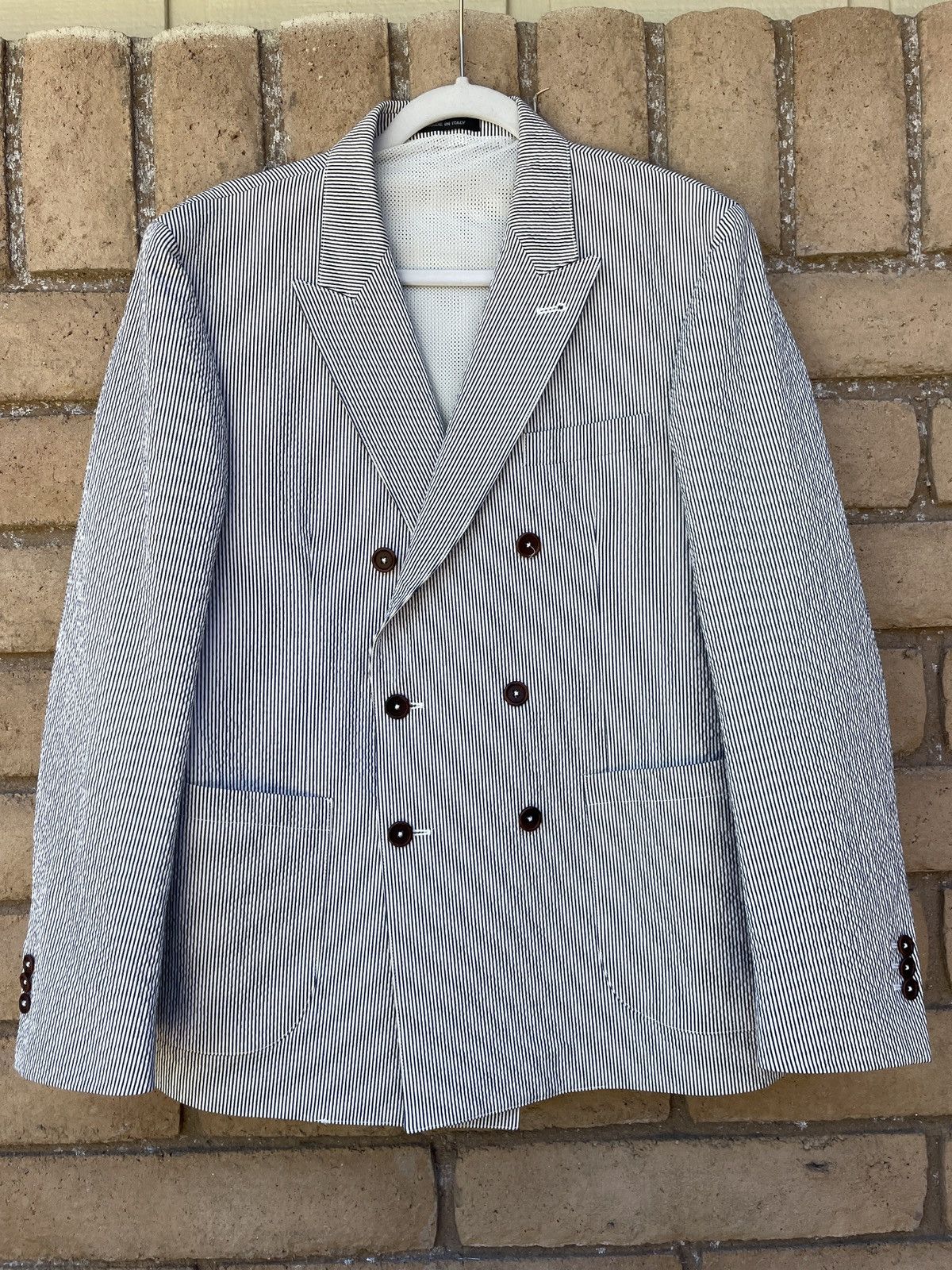 Noah Noah Seersucker Blazer (navy) Size US L / EU 52-54 / 3 - 1 Thumbnail