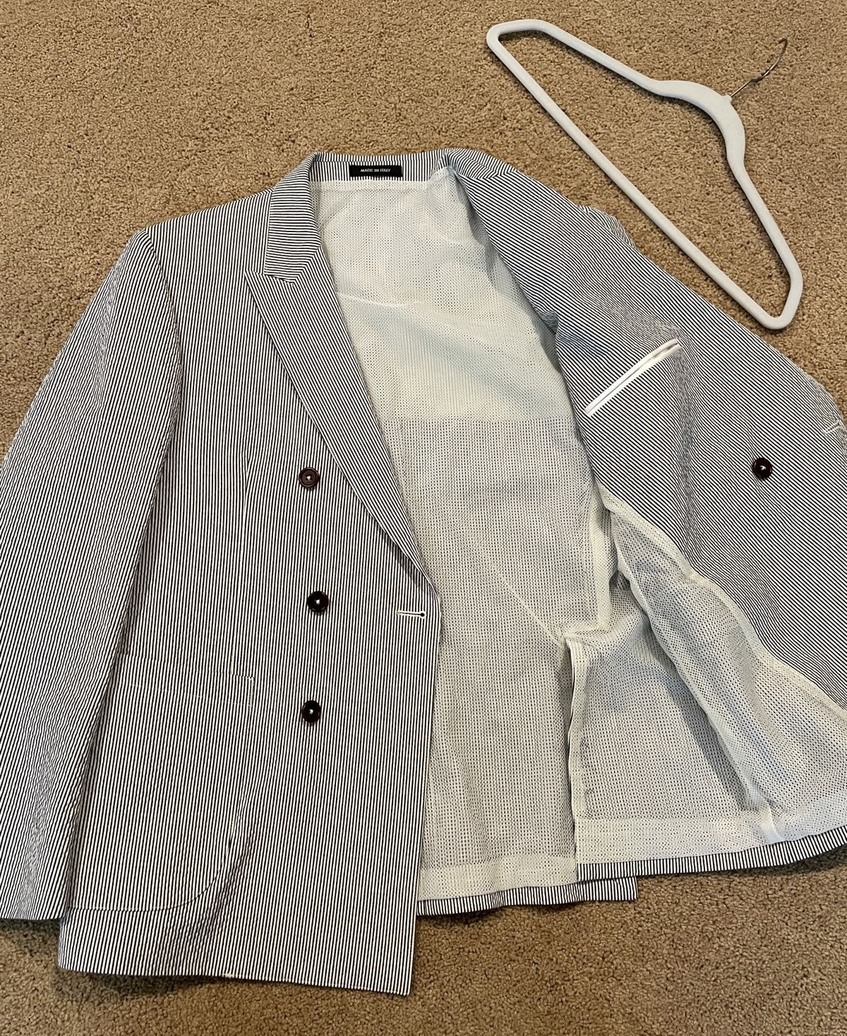 Noah Noah Seersucker Blazer (navy) Size US L / EU 52-54 / 3 - 4 Thumbnail