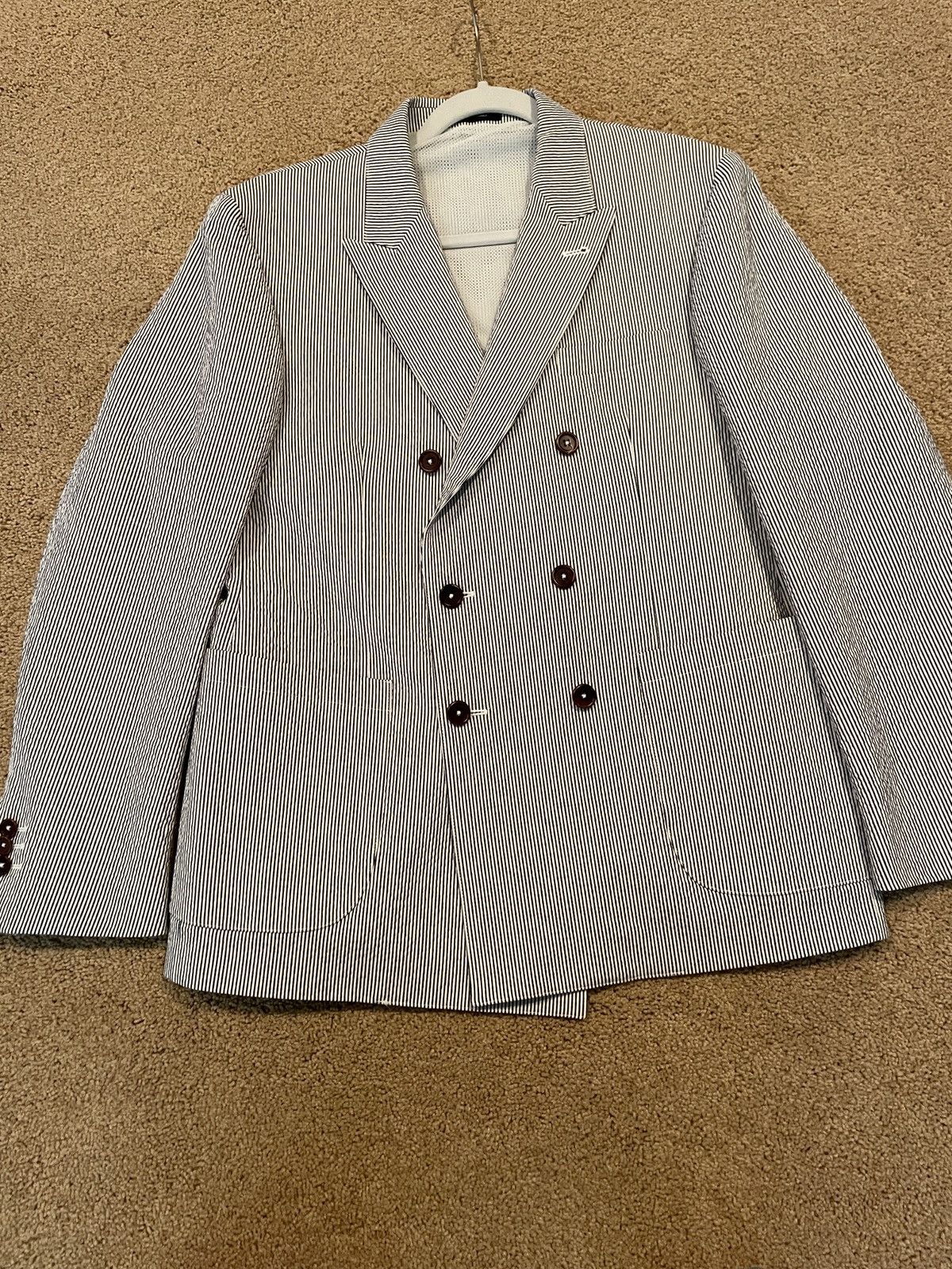 Noah Noah Seersucker Blazer (navy) Size US L / EU 52-54 / 3 - 3 Thumbnail