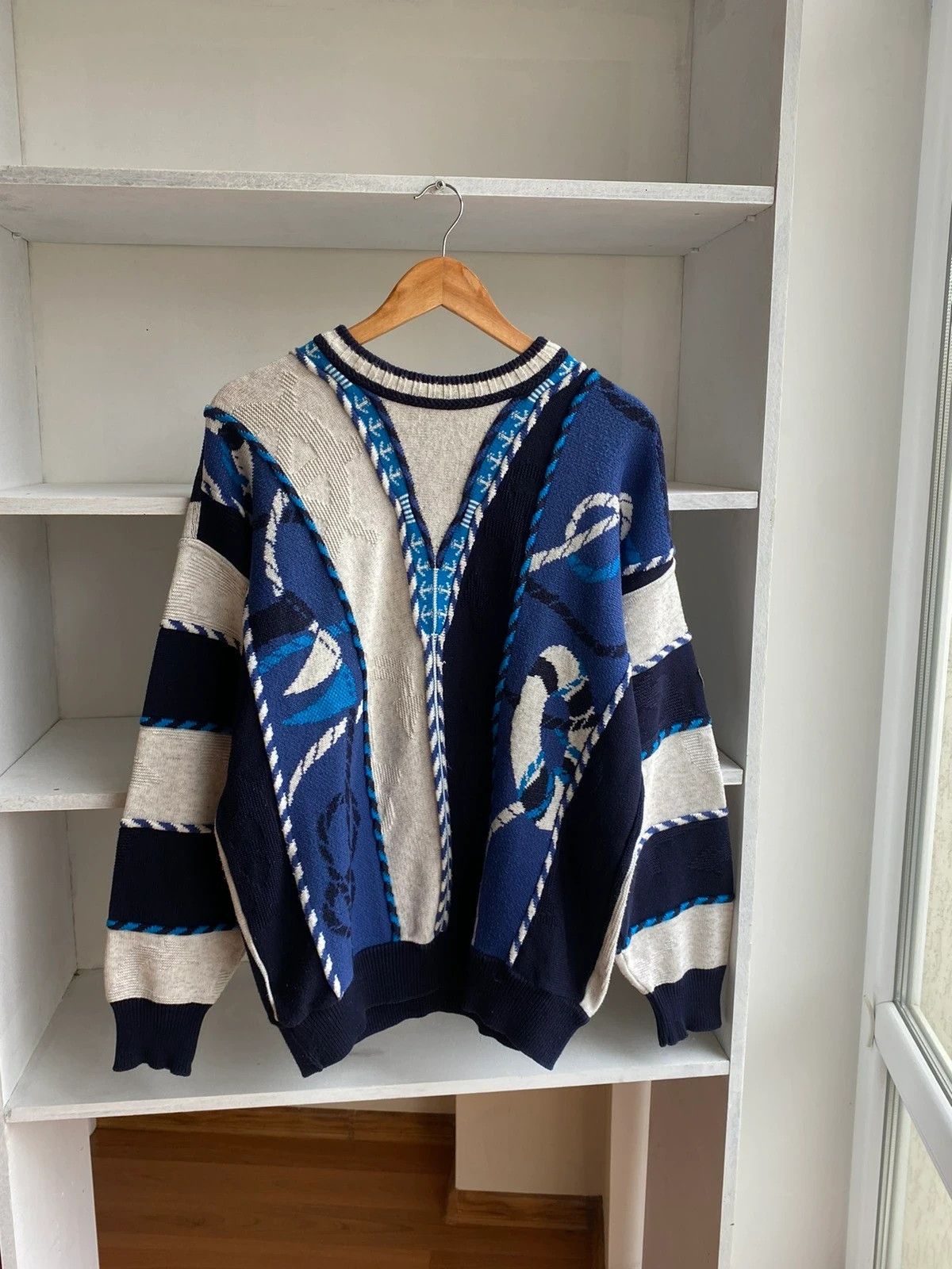 Vintage Cargo Colucci Pachwork Knitted Sweater Coogi Style