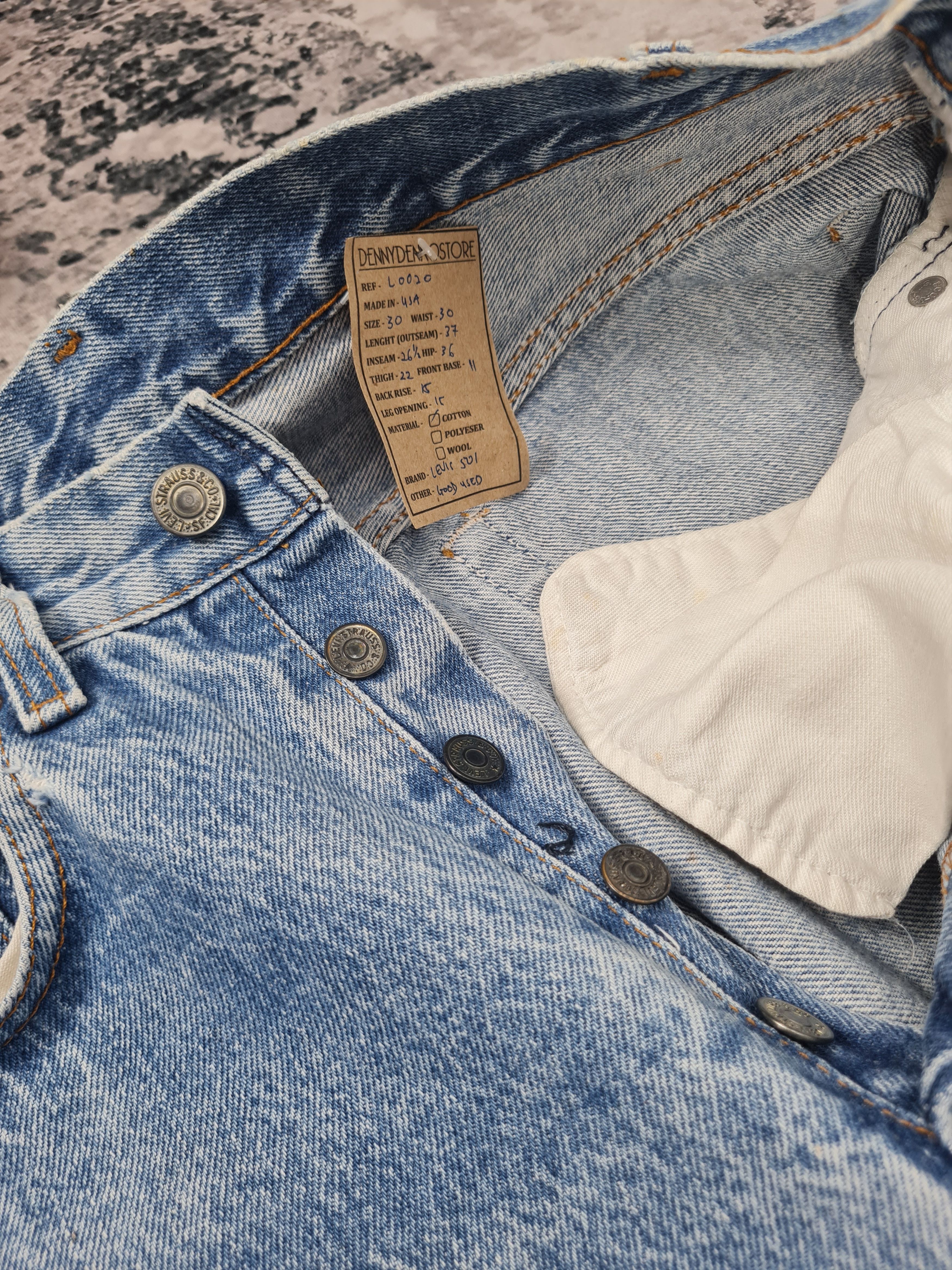 Levi's Vtg LEVIS 501 Sun Faded Cropped Denim 30x26.5 Jeans L0020 Size US 30 / EU 46 - 9 Thumbnail