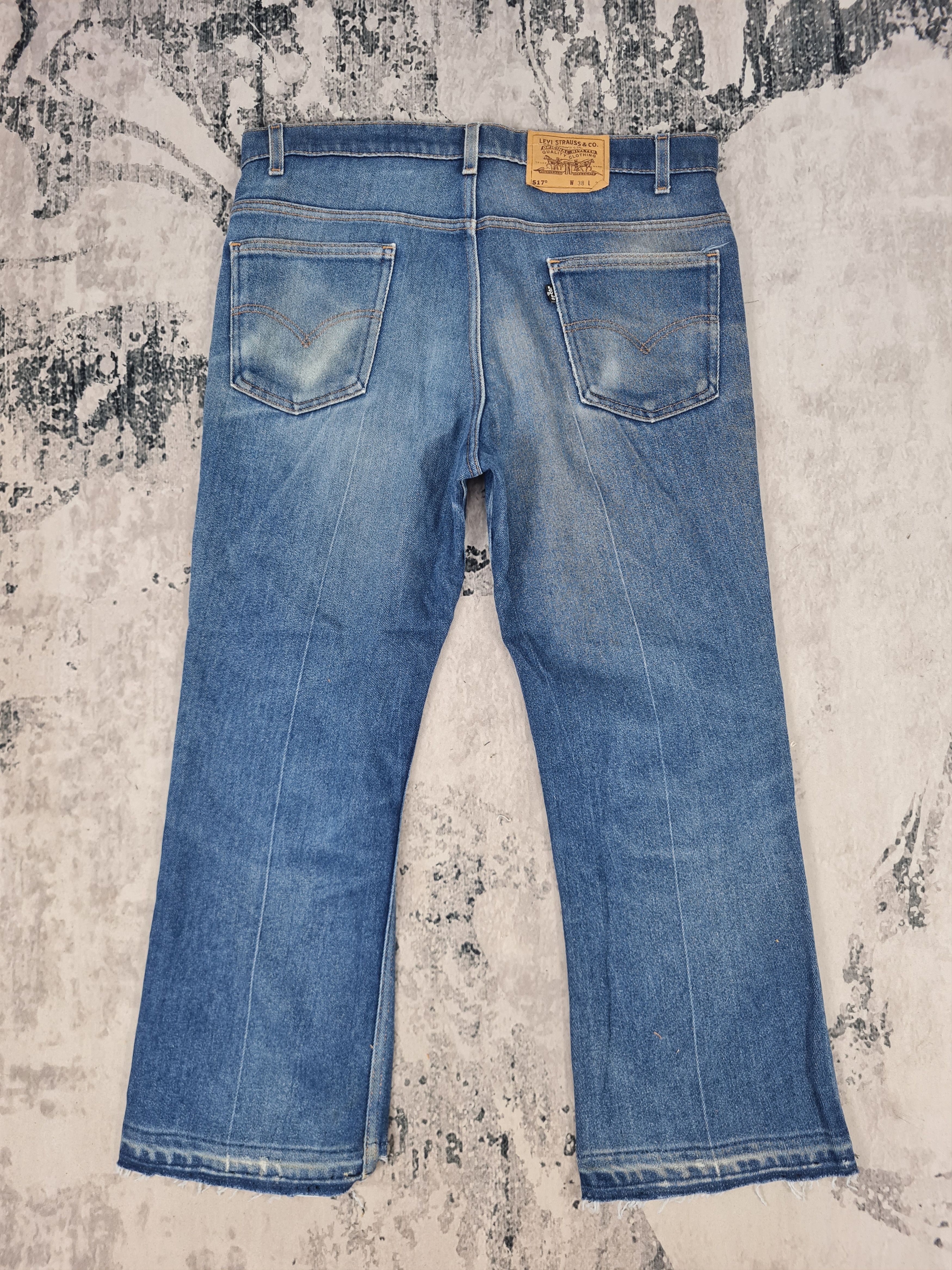 Levi's Vtg LEVIS 517 Flare Boot Cut Faded Cropped 37X27 Jeans L0290 Size US 37 - 2 Thumbnail