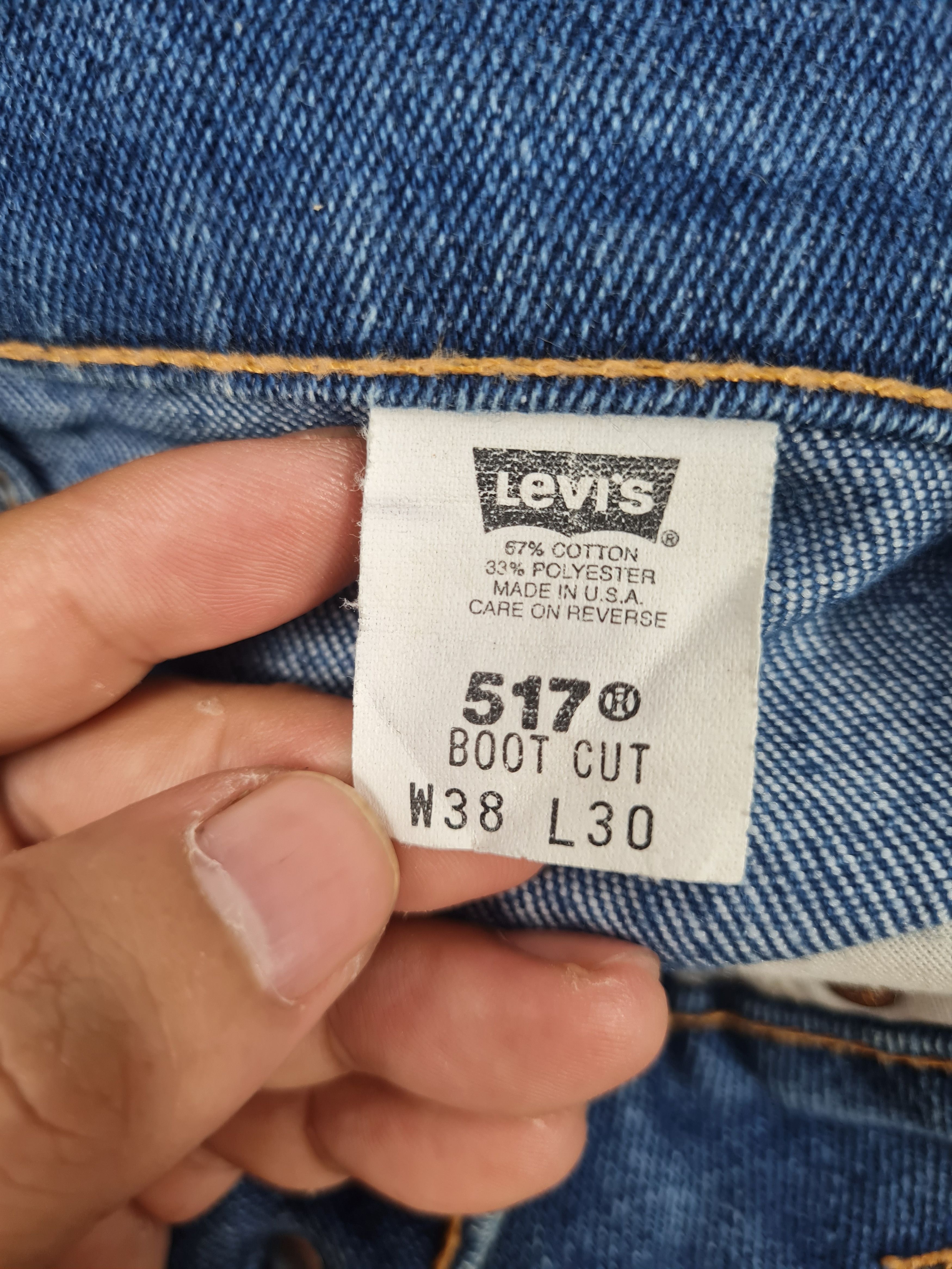 Levi's Vtg LEVIS 517 Flare Boot Cut Faded Cropped 37X27 Jeans L0290 Size US 37 - 12 Thumbnail