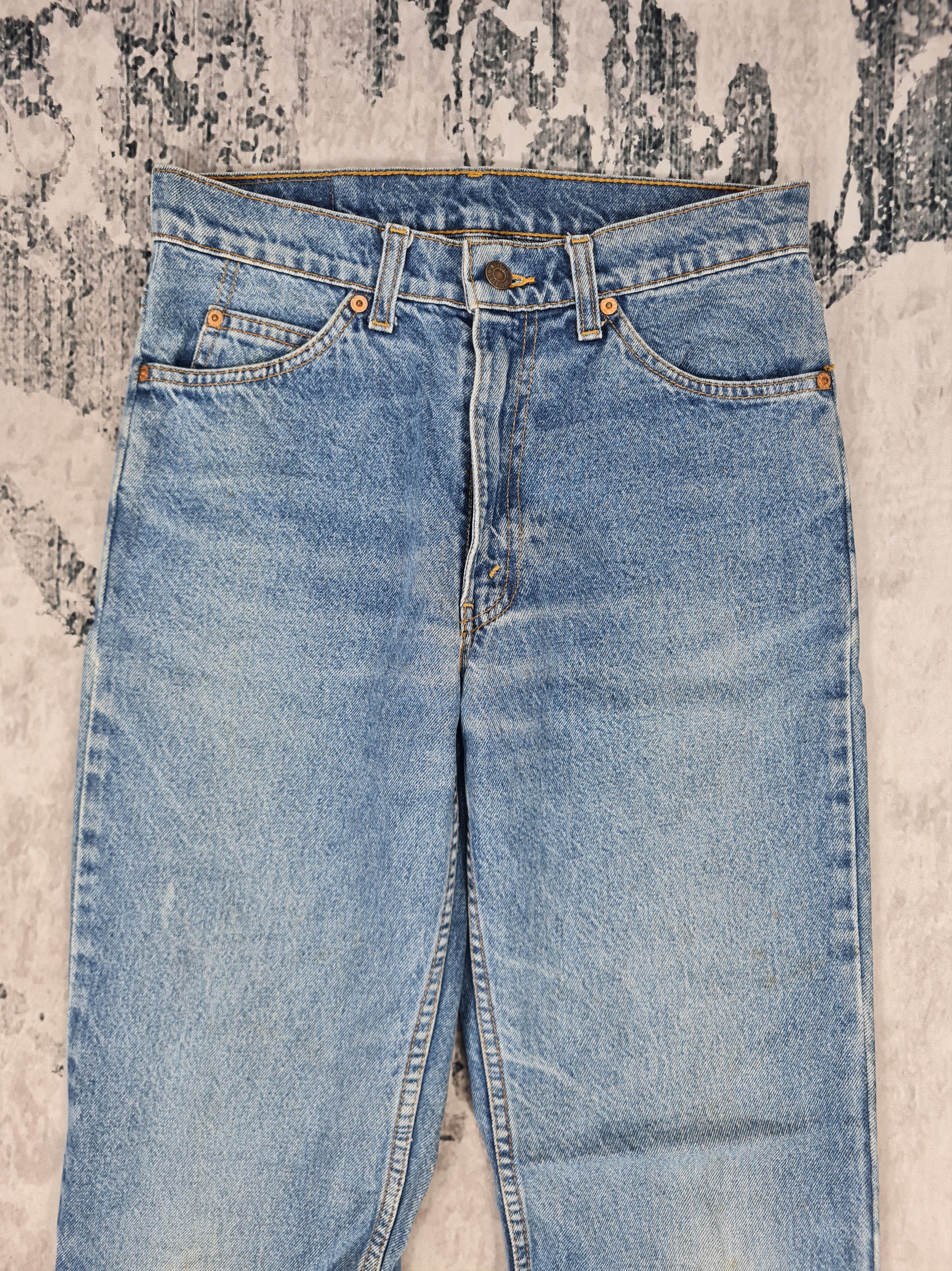Vtg LEVIS 210 Orange Tab Sun Faded Size 28x28 Jeans L0043