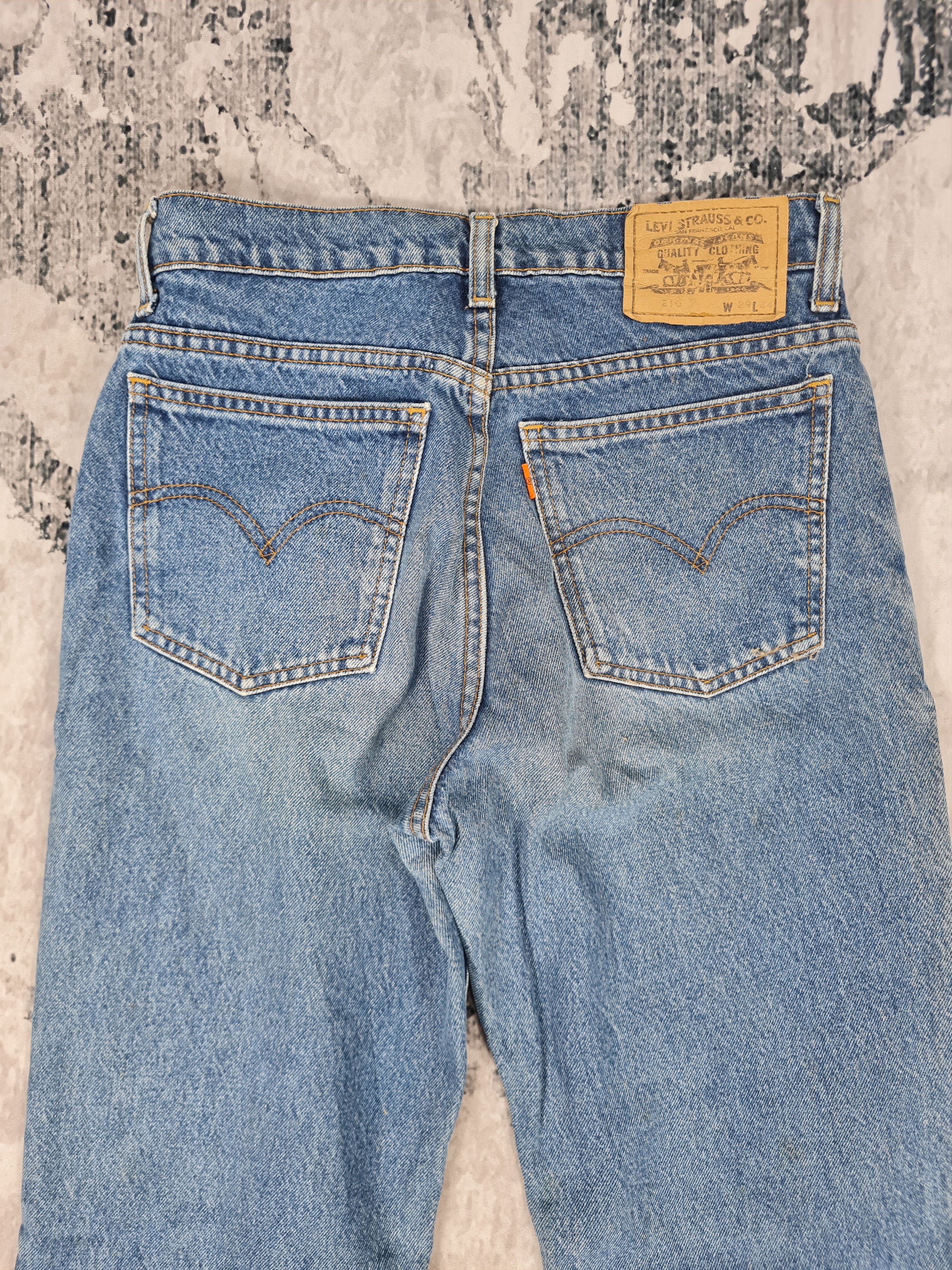 Vtg LEVIS 210 Orange Tab Sun Faded Size 28x28 Jeans L0043