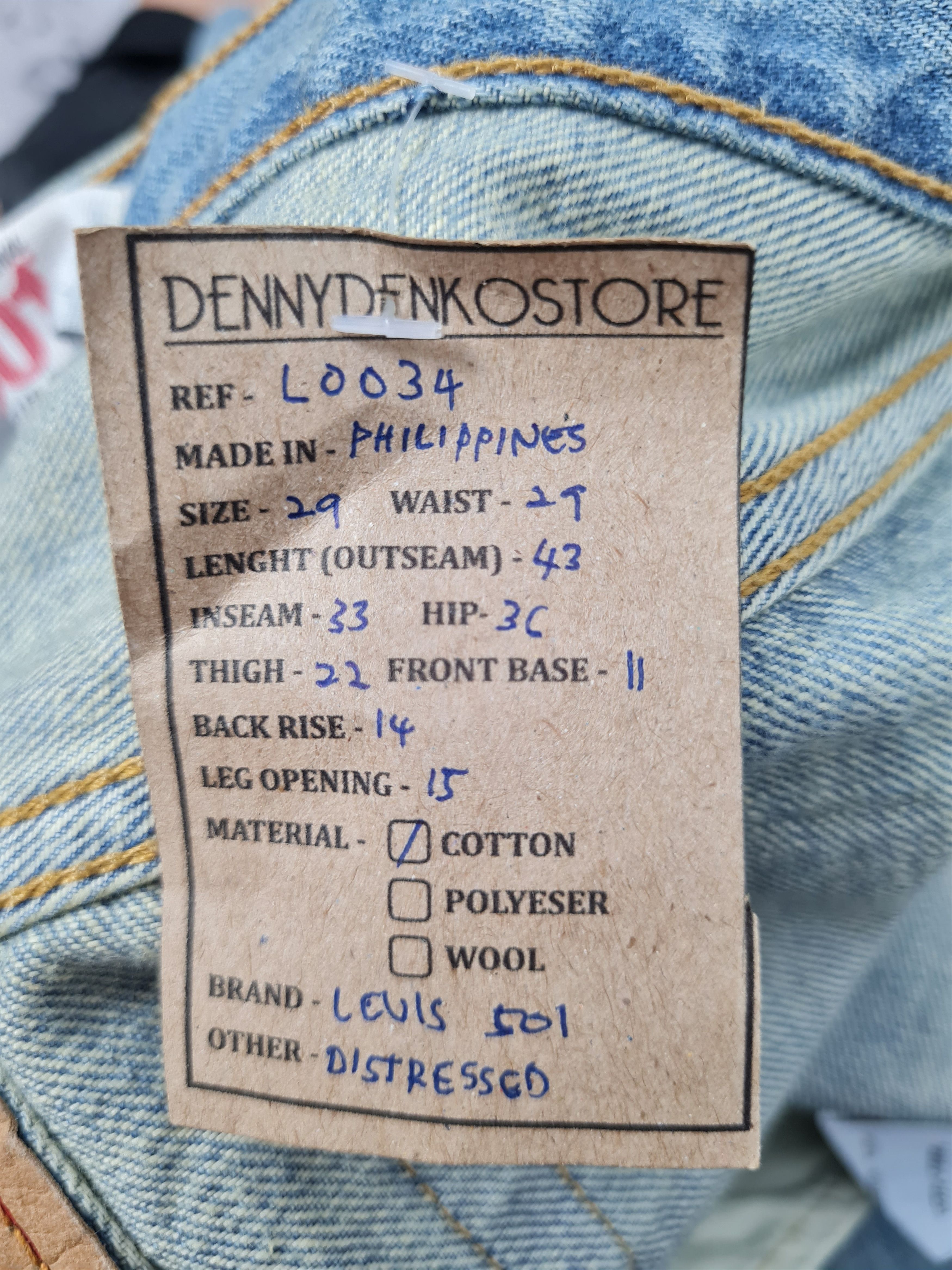 Levi's LEVIS 501 Sun Faded Distressed Denim Size 29x33 Jeans L0034 Size US 29 - 13 Thumbnail