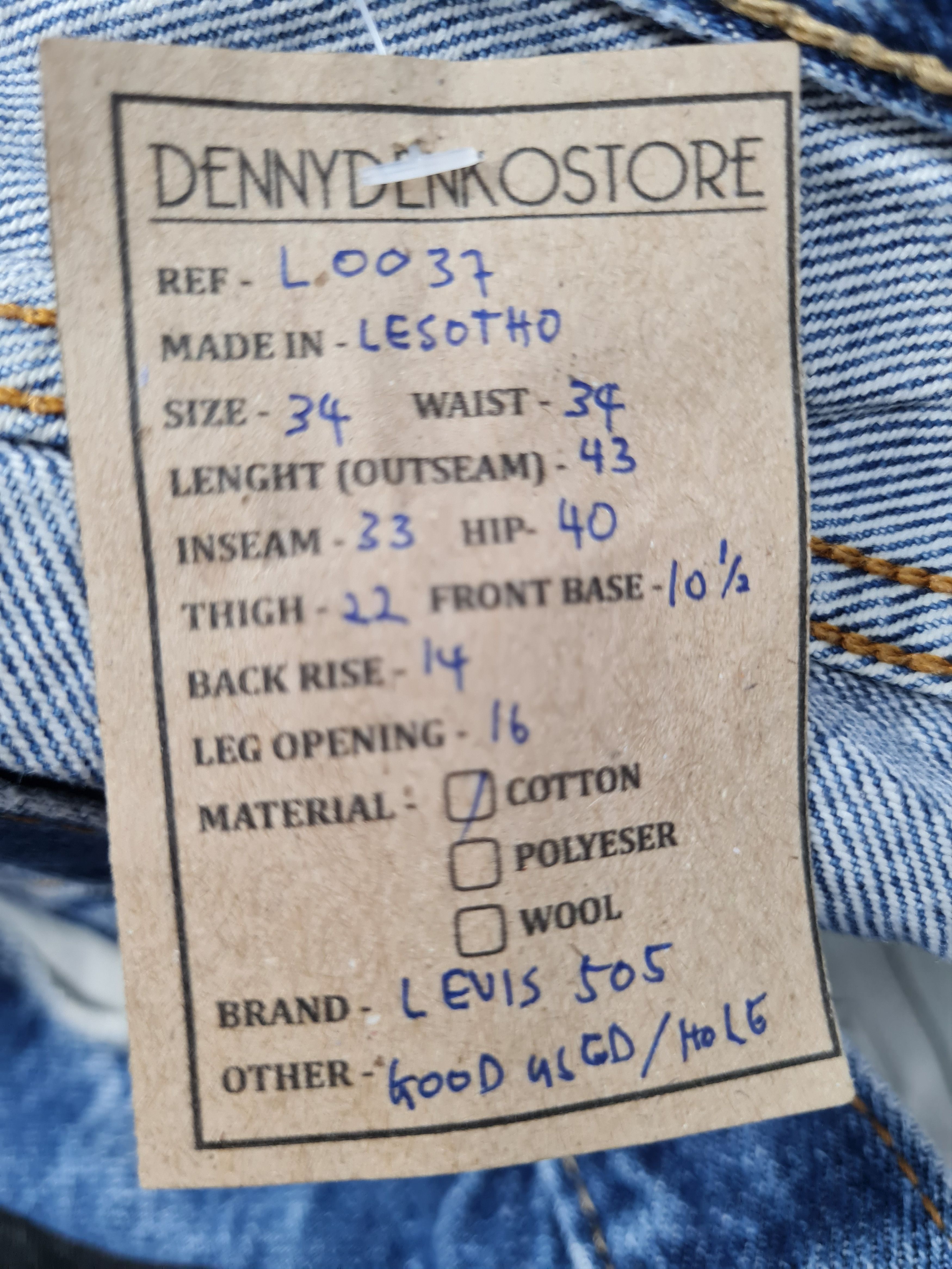 Levi's Vintage Clothing VTG LEVIS 505 Stone Wash Distressed Size 34x33 Jeans L0037 Size US 34 / EU 50 - 13 Thumbnail