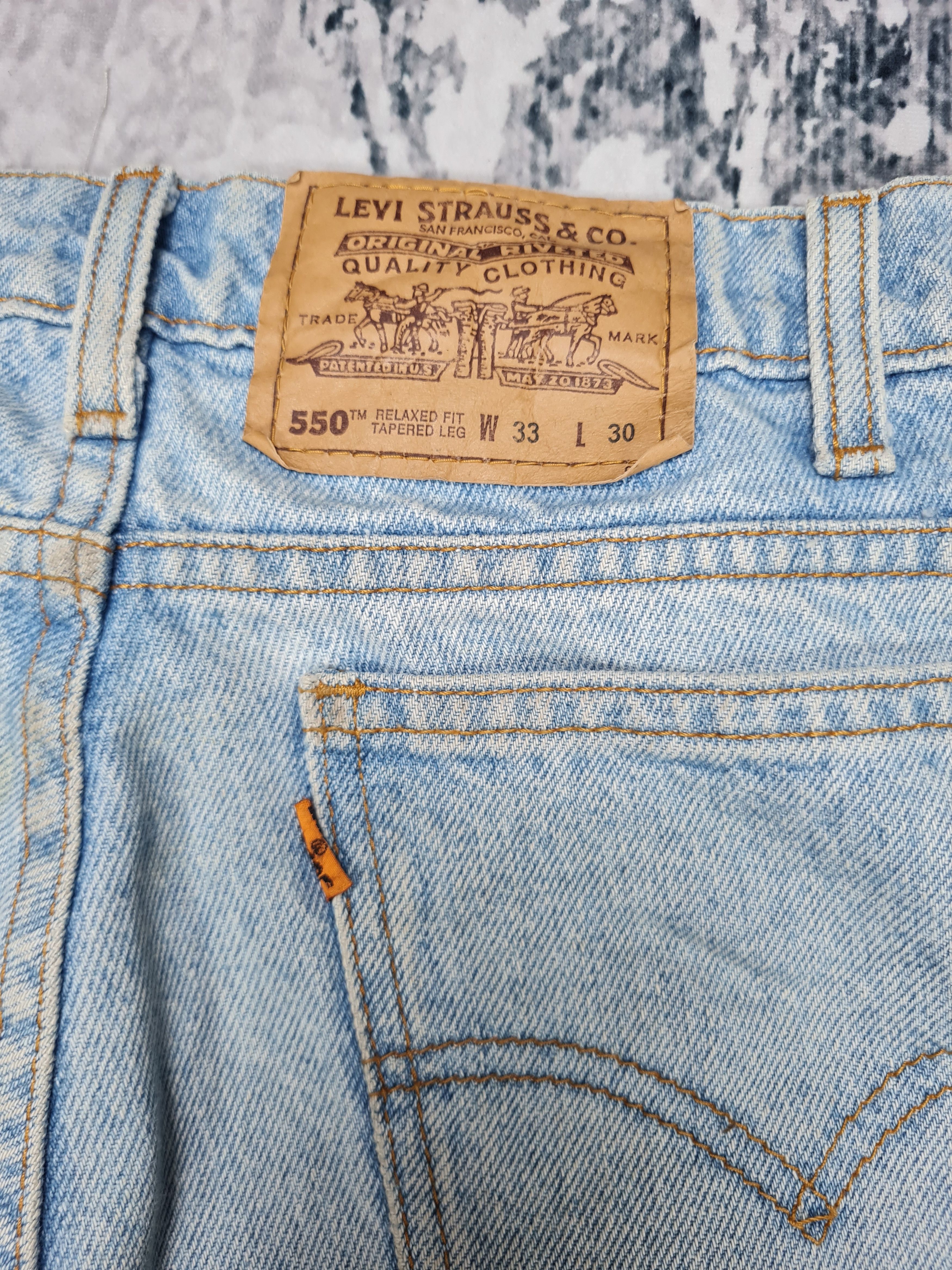 Levi's Vtg LEVIS 550 Light Wash Distressed Rusty 33X30 Jeans L0253 Size US 33 - 8 Thumbnail