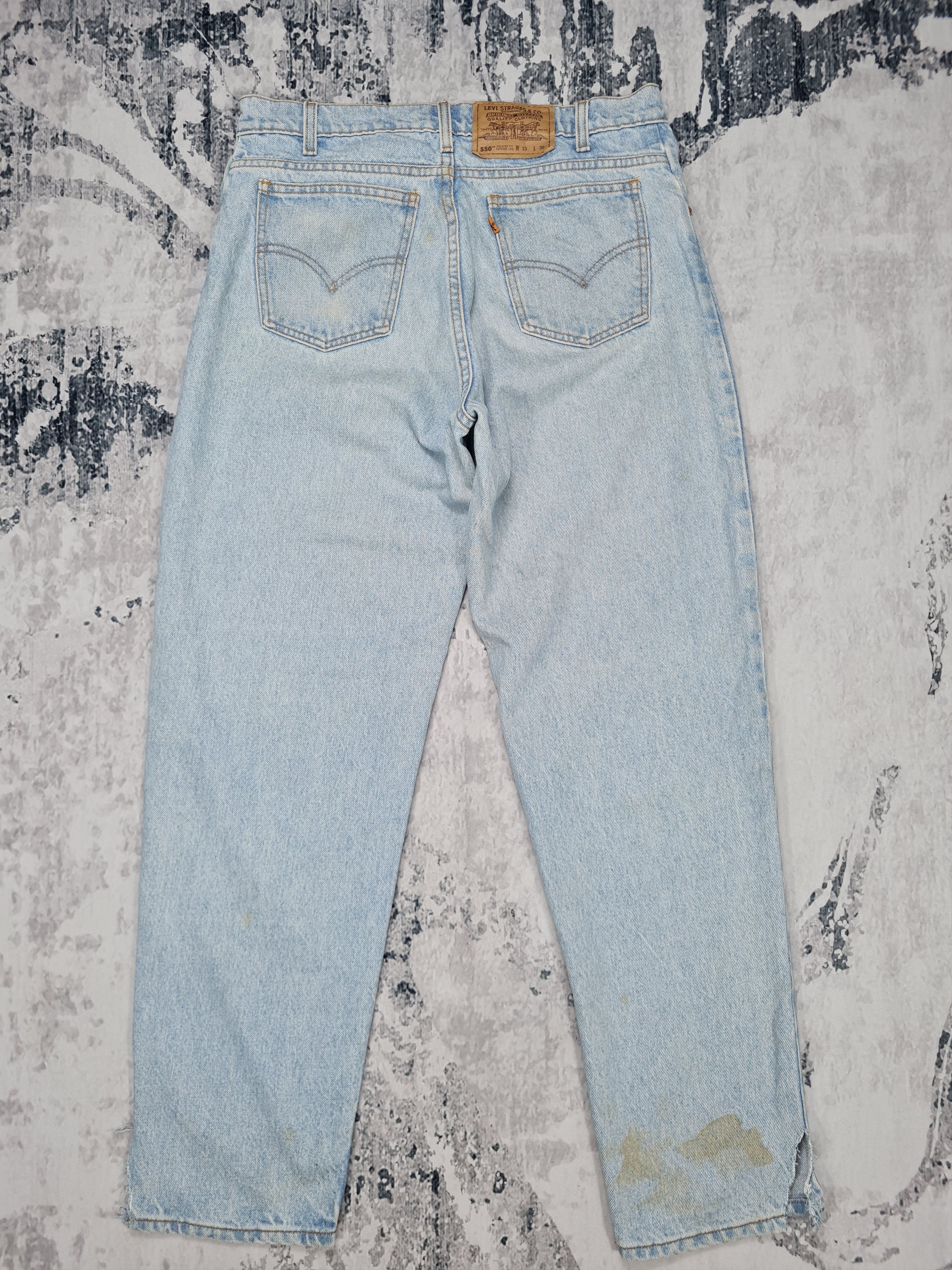 Levi's Vtg LEVIS 550 Light Wash Distressed Rusty 33X30 Jeans L0253 Size US 33 - 2 Thumbnail