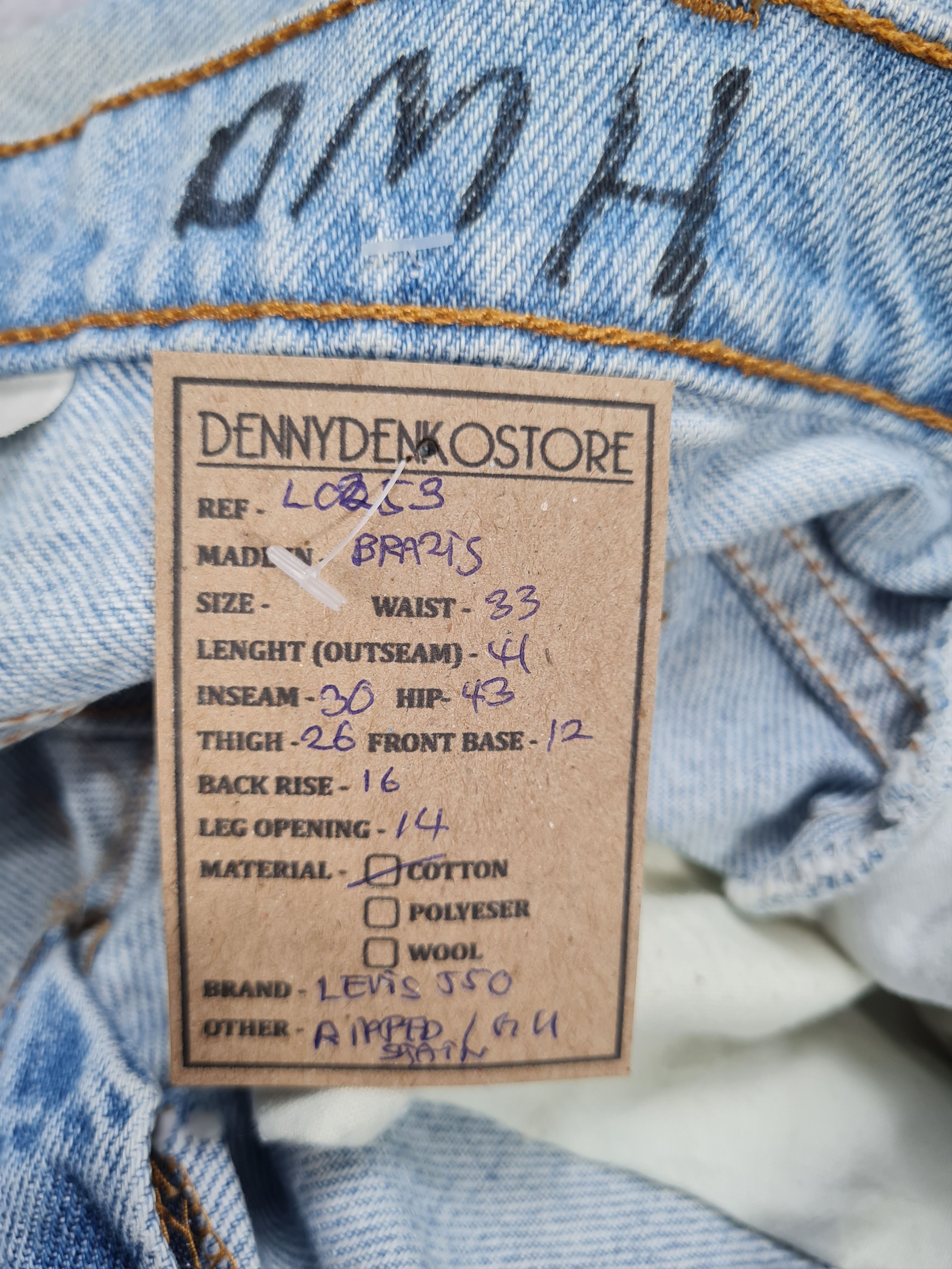 Levi's Vtg LEVIS 550 Light Wash Distressed Rusty 33X30 Jeans L0253 Size US 33 - 12 Thumbnail