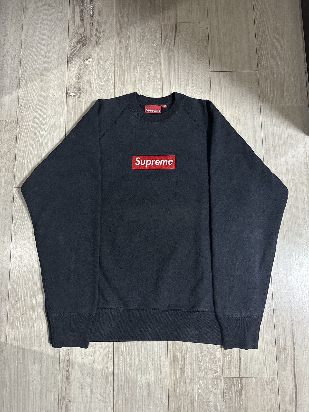 image of Supreme 05’ Red On Black Crewneck in Navy, Men's (Size Large)