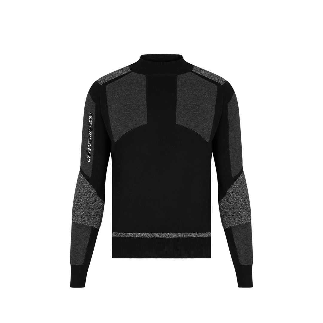 2054 Patchwork Mock Neck