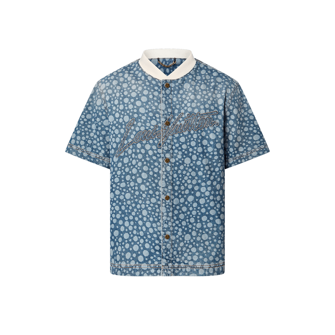 Louis Vuitton Rainbow Monogram Short-sleeved Denim Shirt Indigo Blue