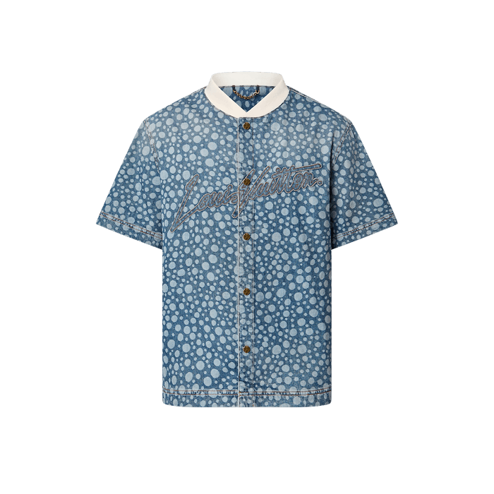 Louis Vuitton Rainbow Monogram Short-sleeved Denim Shirt Indigo Blue
