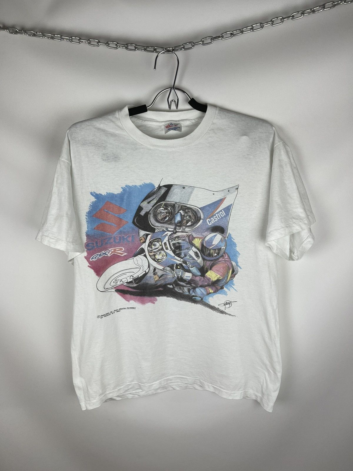 Hanes × Vintage Hanes Suzuki gsxr vintage 1993 big logo tee shirt Size US L / EU 52-54 / 3 - 1 Thumbnail