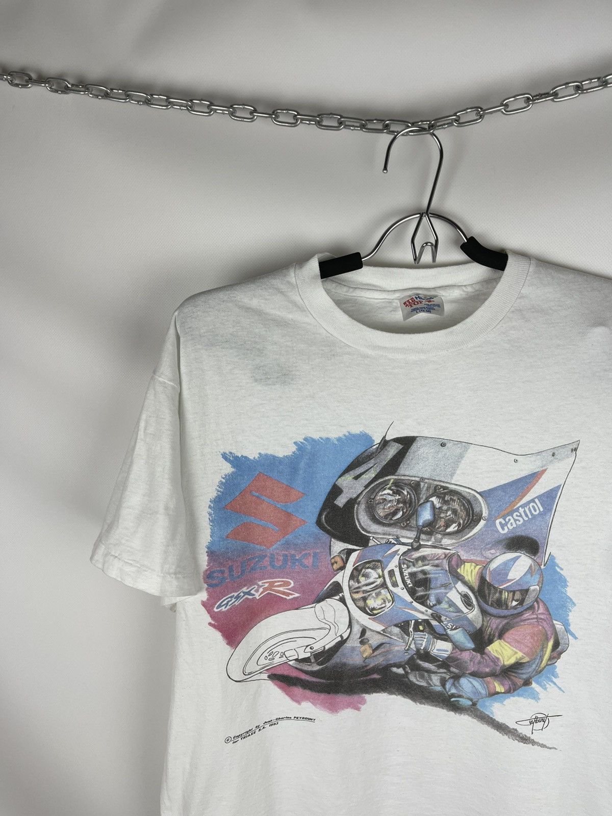 Hanes × Vintage Hanes Suzuki gsxr vintage 1993 big logo tee shirt Size US L / EU 52-54 / 3 - 2 Thumbnail