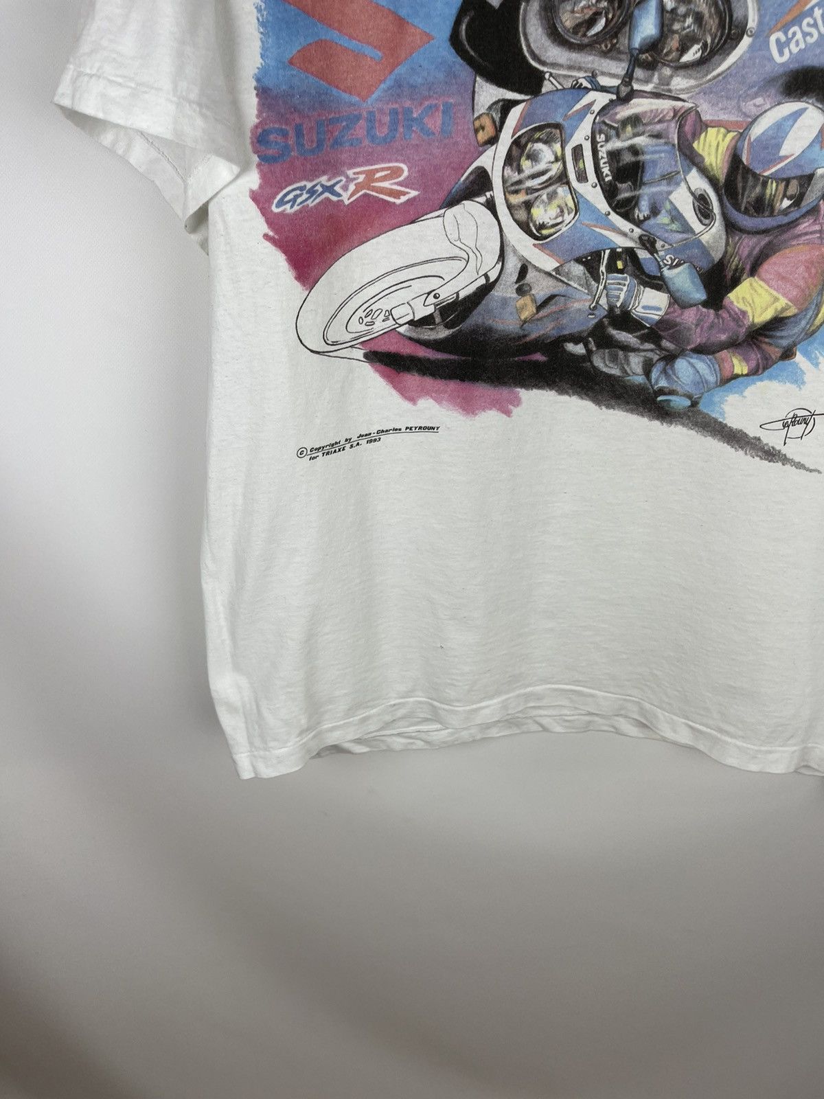 Hanes × Vintage Hanes Suzuki gsxr vintage 1993 big logo tee shirt Size US L / EU 52-54 / 3 - 3 Thumbnail