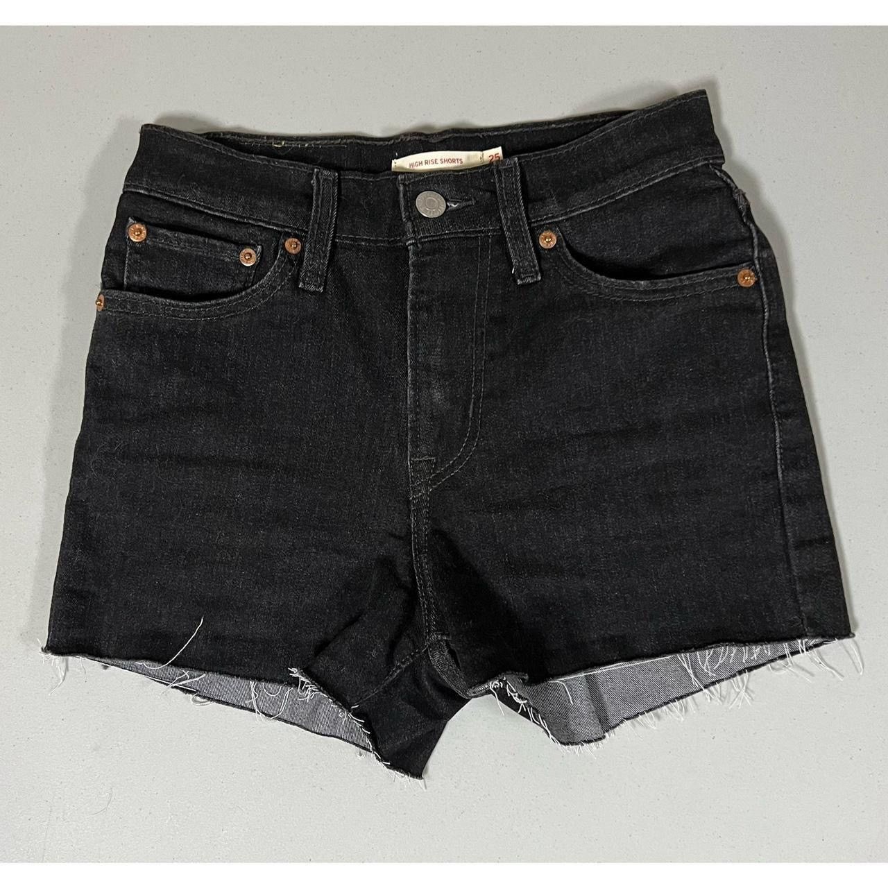 Levi’s Black Dark Denim High-Rise Jean Shorts Bottoms Size 0