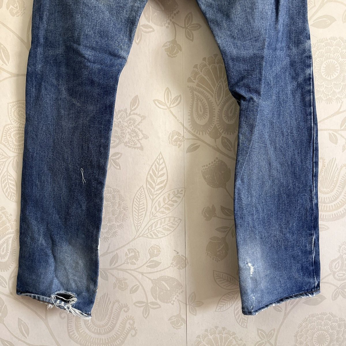 Vintage GRAILS Kojima Genes Japan Blue Buttons Distressed Denim Size US 34 / EU 50 - 16 Thumbnail