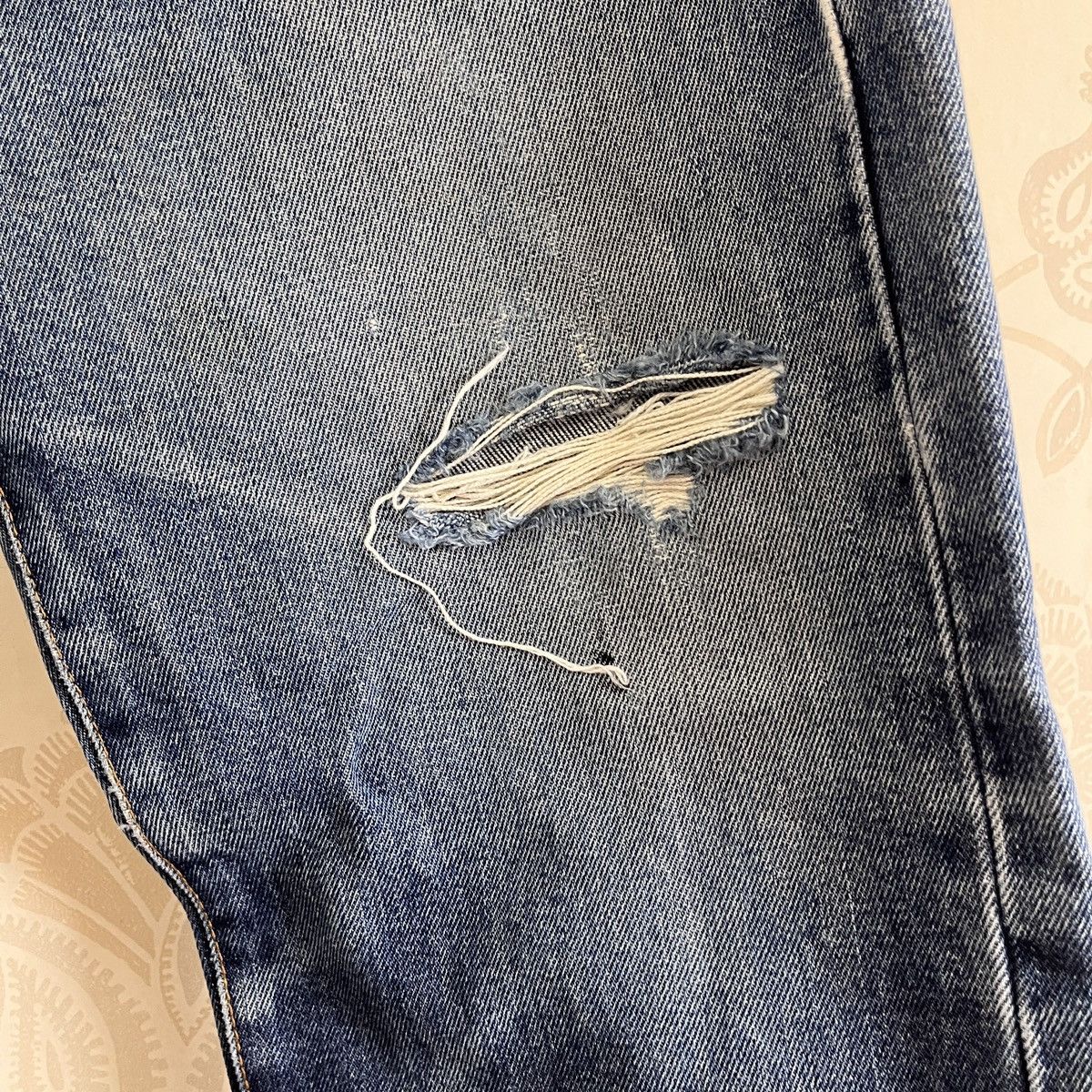 Vintage GRAILS Kojima Genes Japan Blue Buttons Distressed Denim Size US 34 / EU 50 - 8 Thumbnail