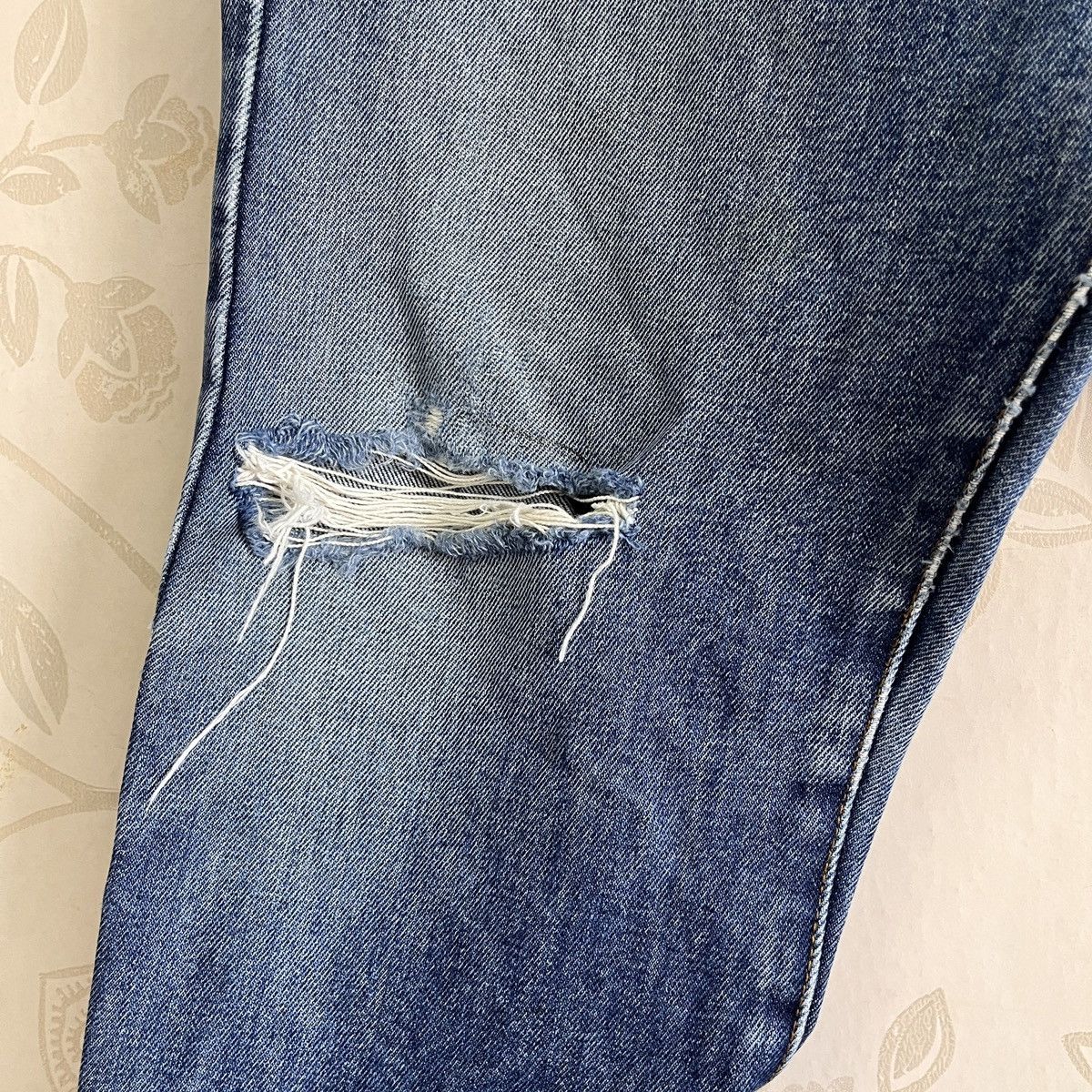 Vintage GRAILS Kojima Genes Japan Blue Buttons Distressed Denim Size US 34 / EU 50 - 9 Thumbnail
