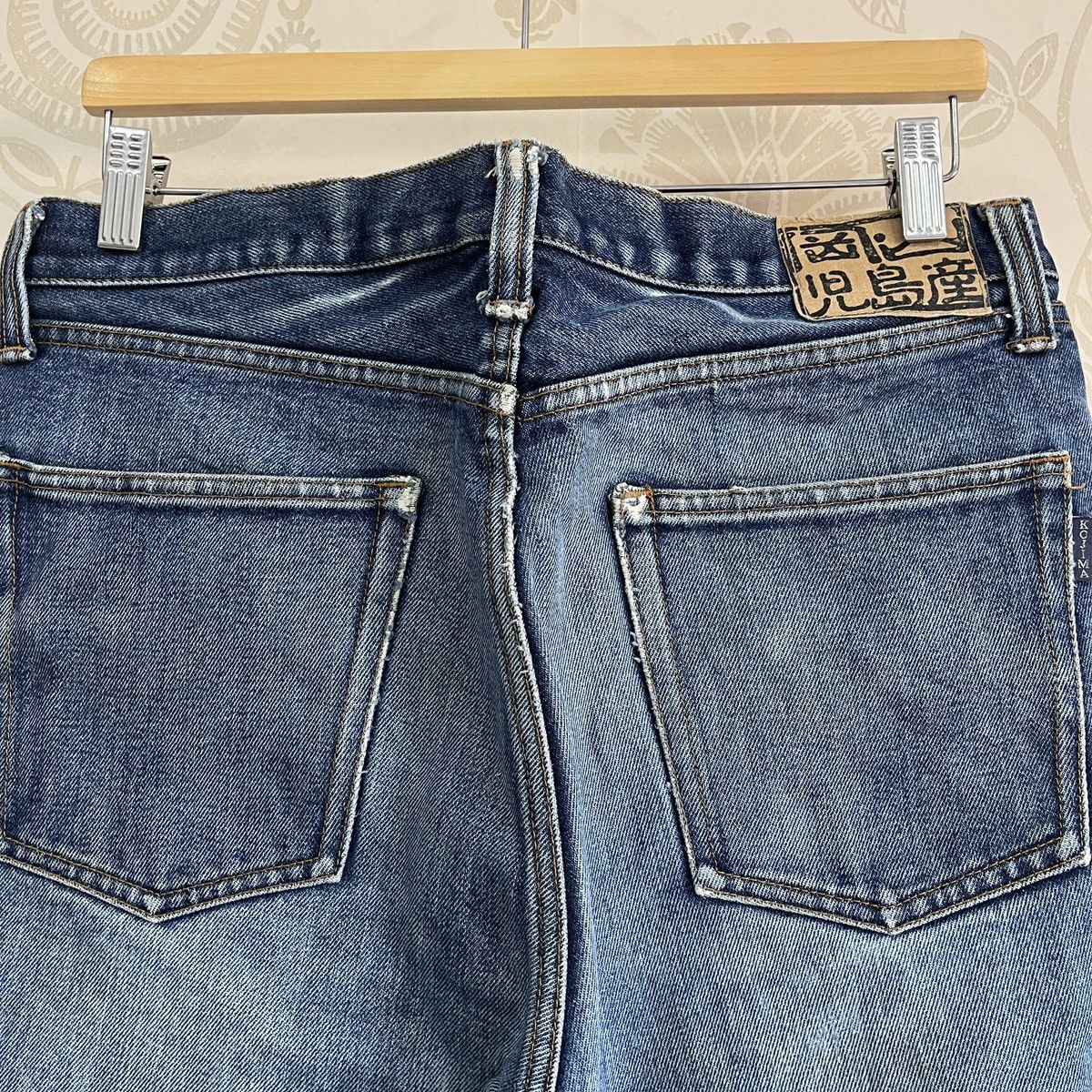 Vintage GRAILS Kojima Genes Japan Blue Buttons Distressed Denim Size US 34 / EU 50 - 21 Thumbnail