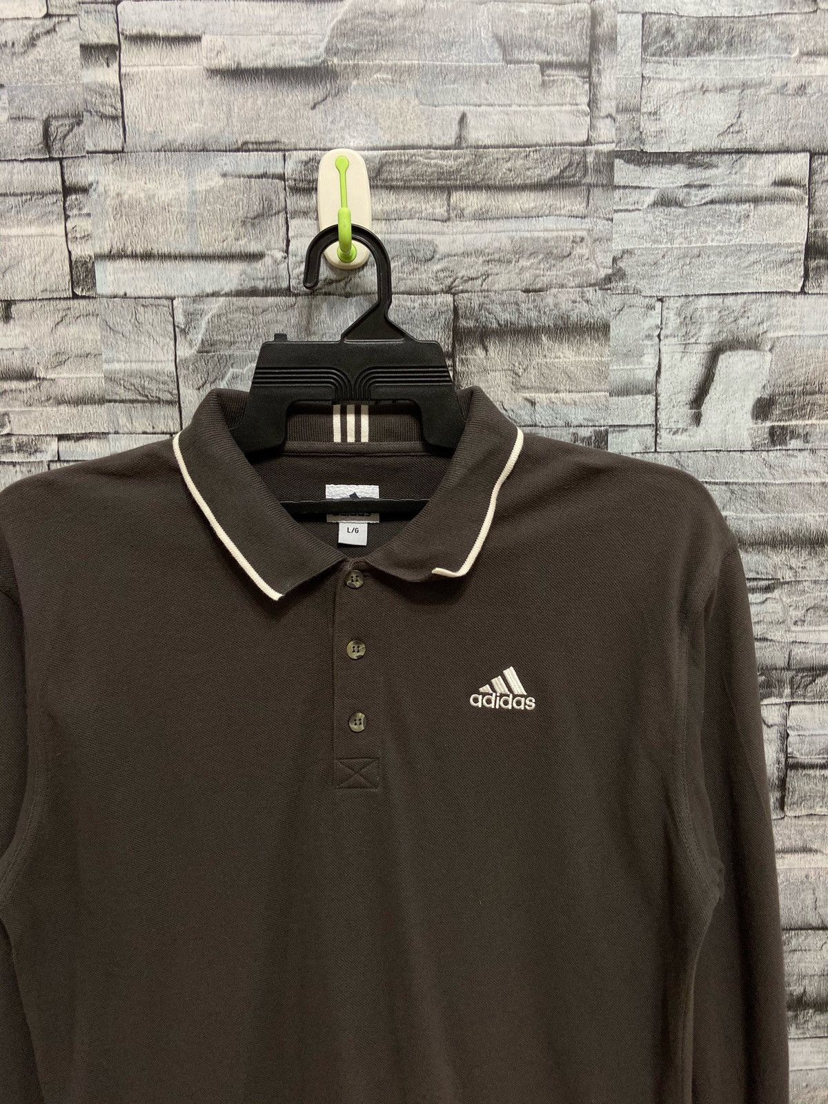 Adidas Vintage Adidas polo long sleeve small logo Size US L / EU 52-54 / 3 - 3 Thumbnail