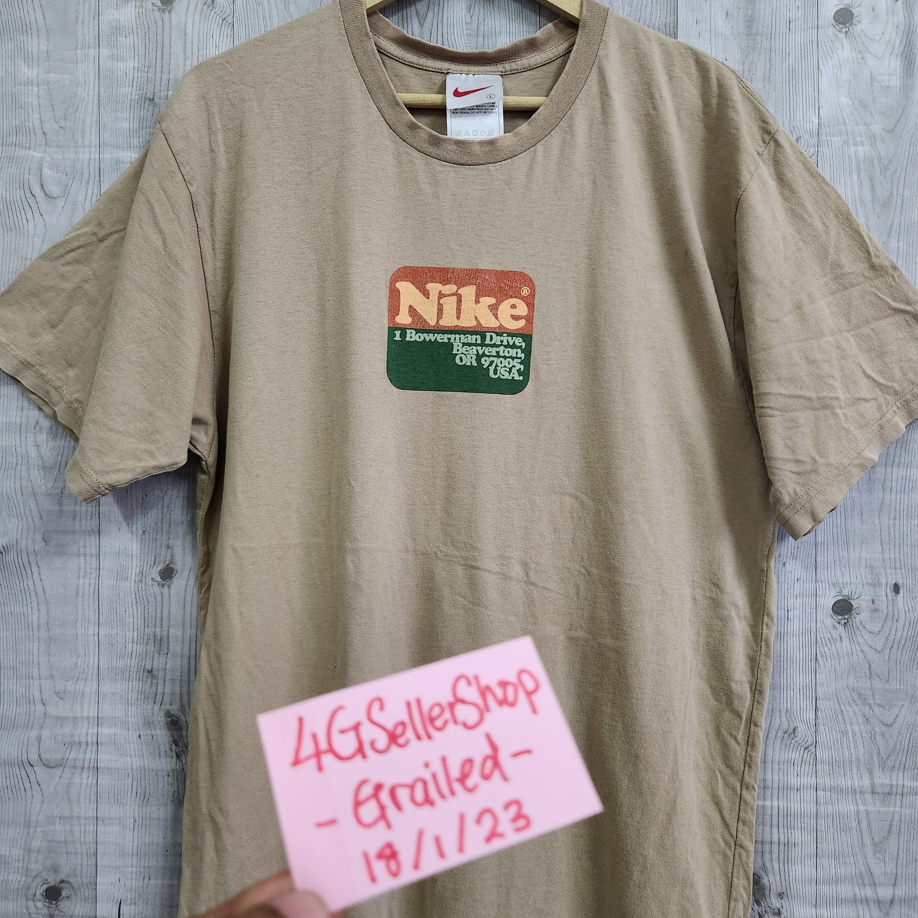 Nike × Vintage Vintage Nike TShirt 1 Bowerman Drive Beaverton USA Size US L / EU 52-54 / 3 - 17 Thumbnail
