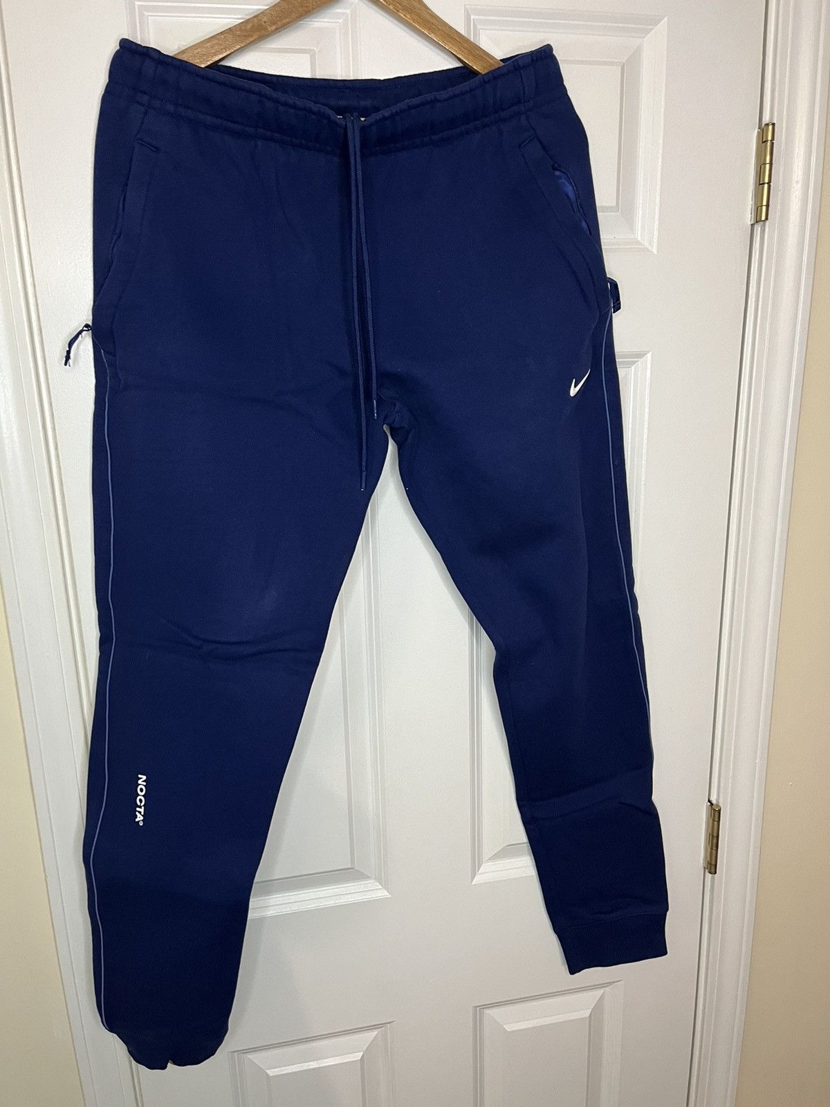 nike x drake nocta cardinal stock fleece pants navy