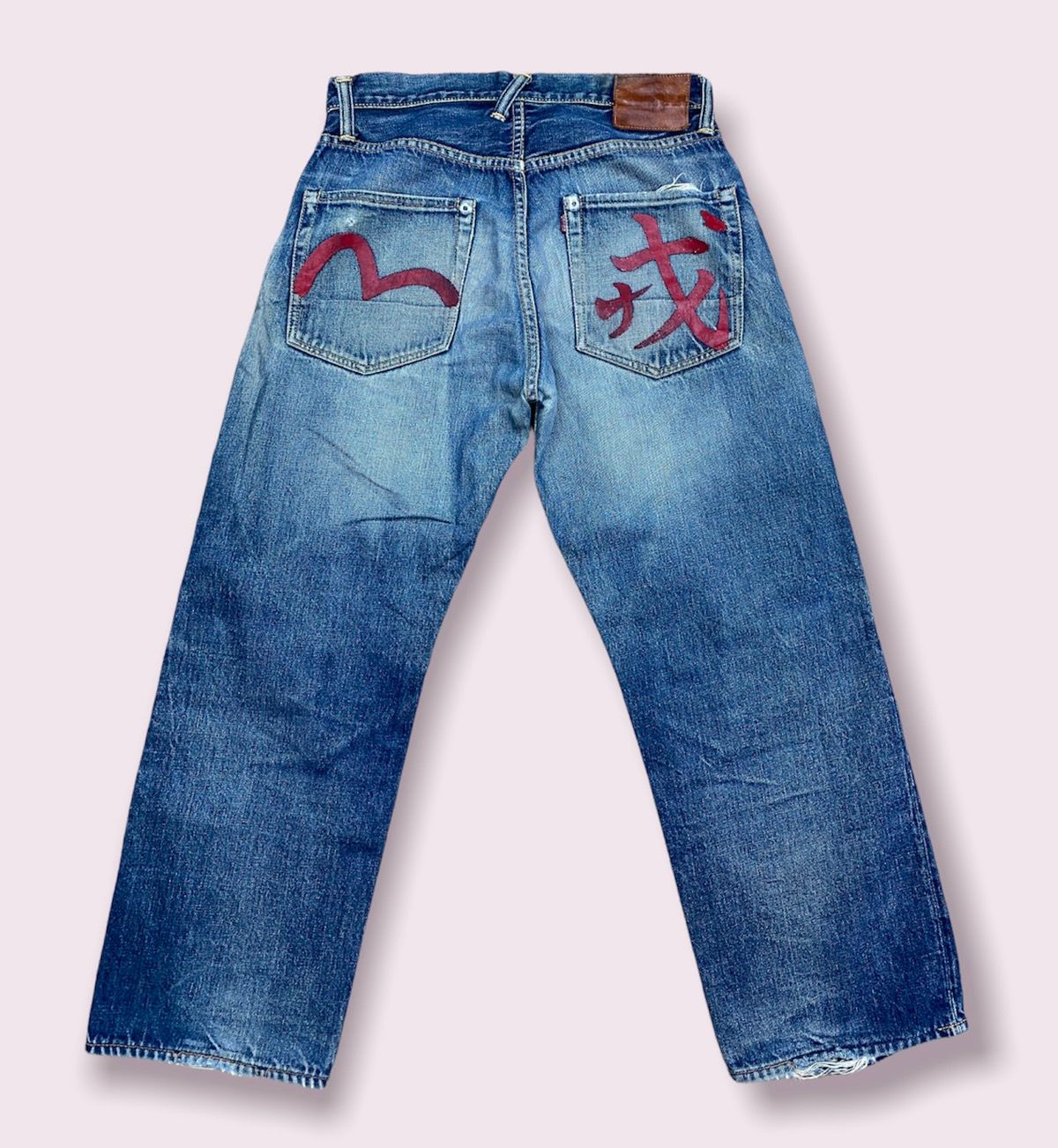 Pre-owned Evisu X Vintage Size 29 Evisu Yamane Jeans Diatressed Jeans In Blue