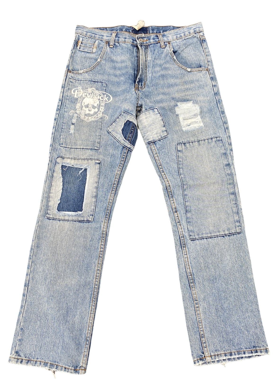 Devilock × Japanese Brand rare devilock patchwork jeans distressed jeans Size US 37 - 1 Thumbnail