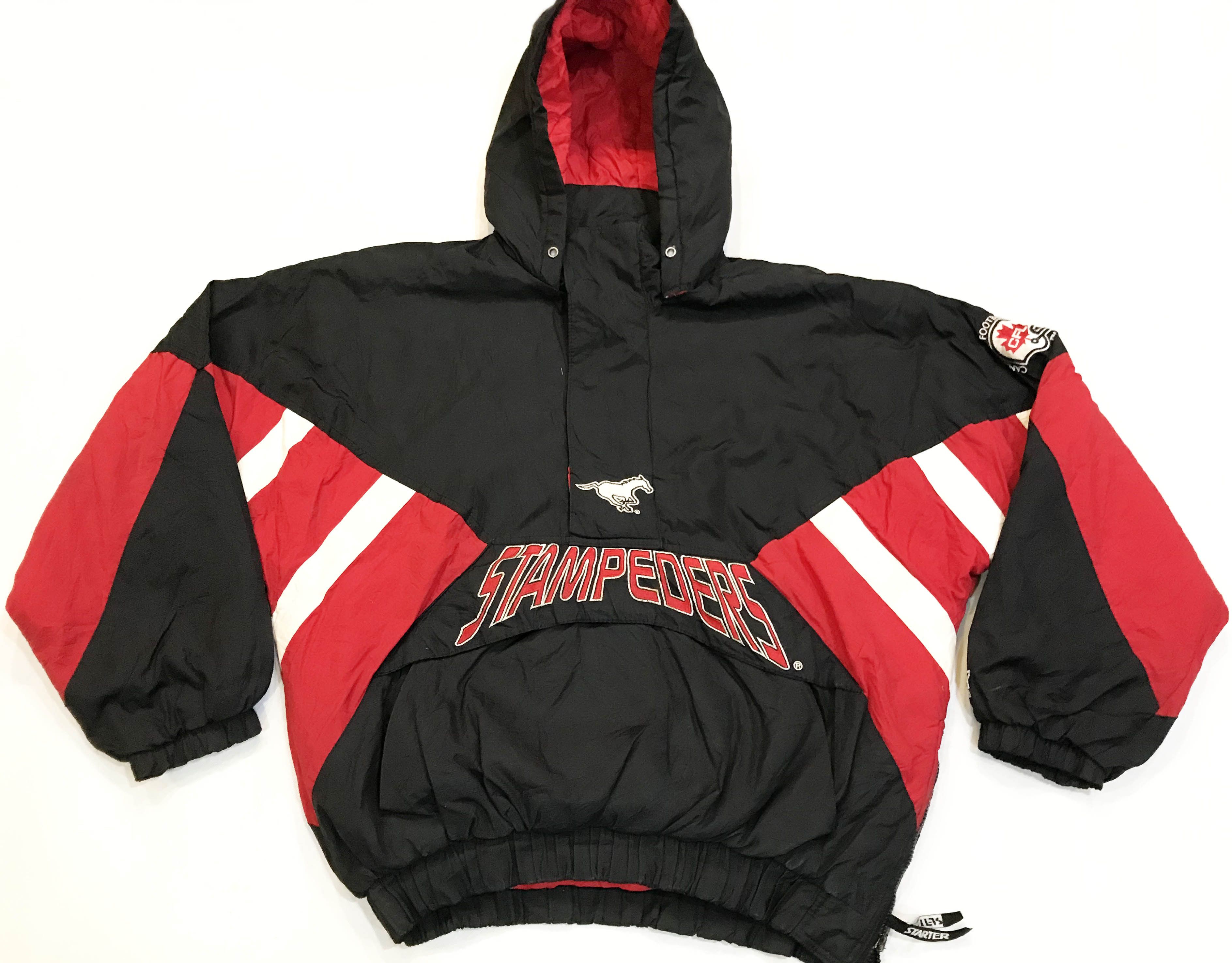 Vintage Starter CFL Calgary Stampeders Hoodie Puffer Jacket