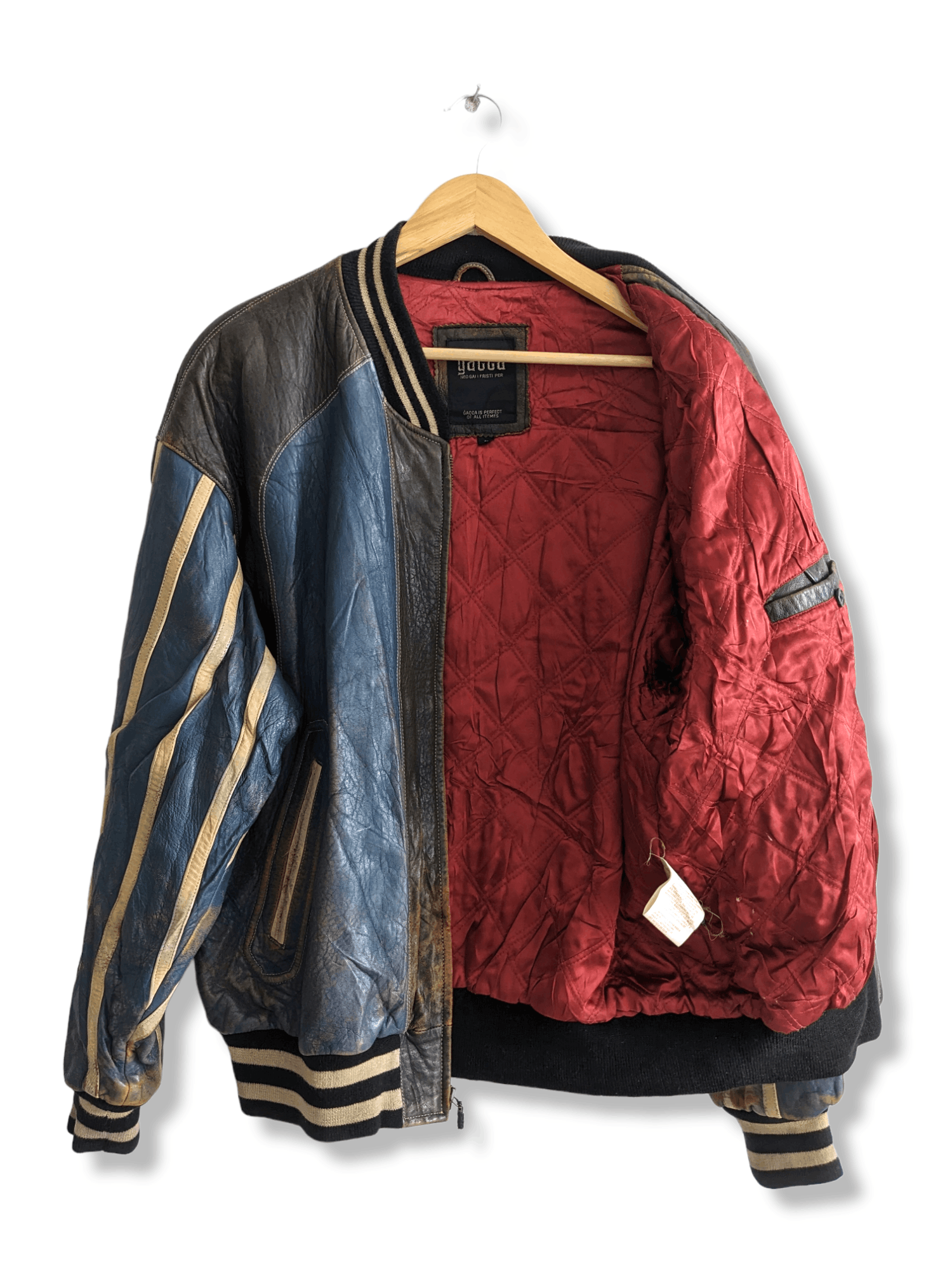Japanese Brand × Vintage Gacca Vintage Leather Varsity Jacket Size US L / EU 52-54 / 3 - 9 Thumbnail