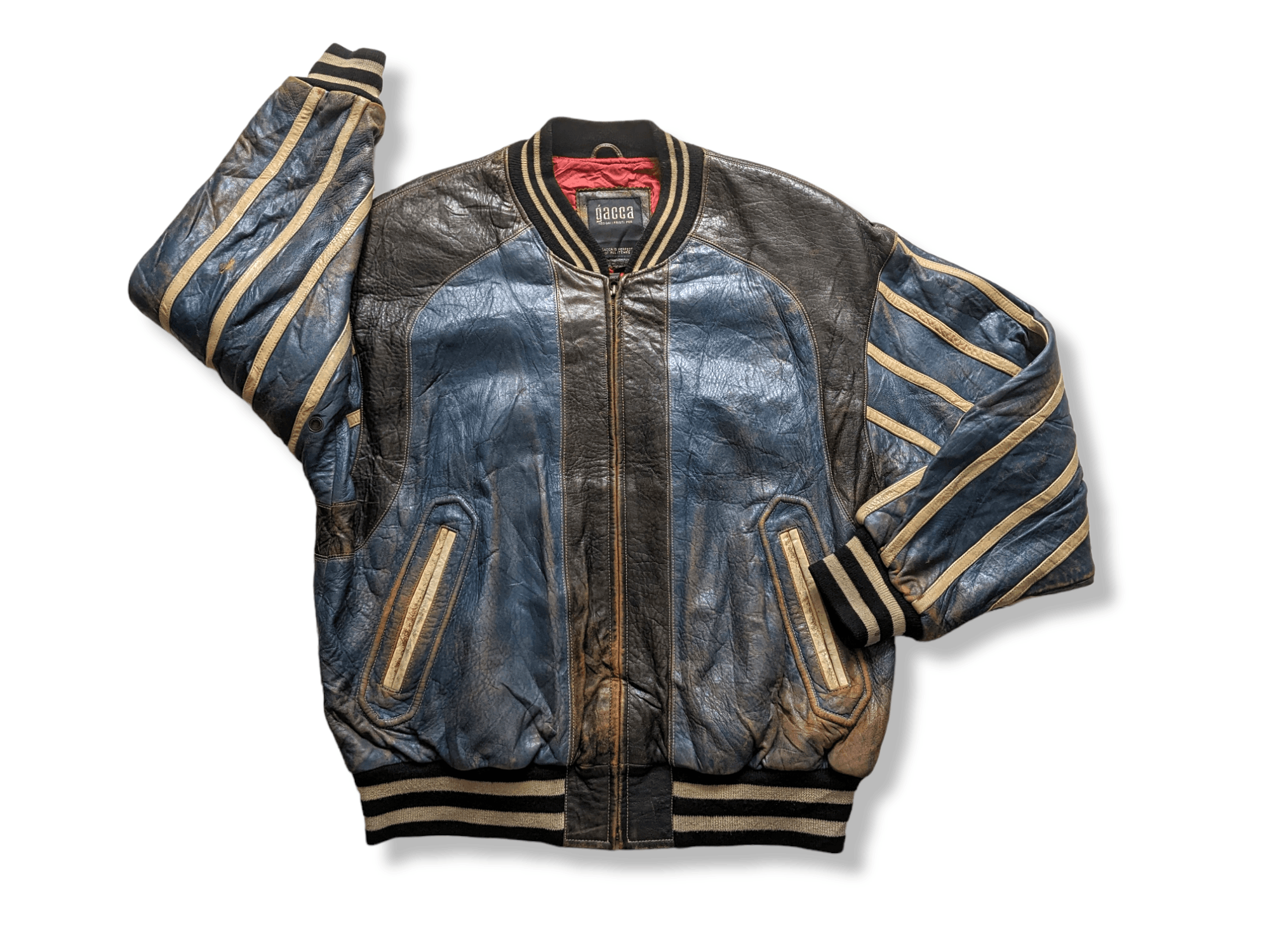 Japanese Brand × Vintage Gacca Vintage Leather Varsity Jacket Size US L / EU 52-54 / 3 - 7 Thumbnail