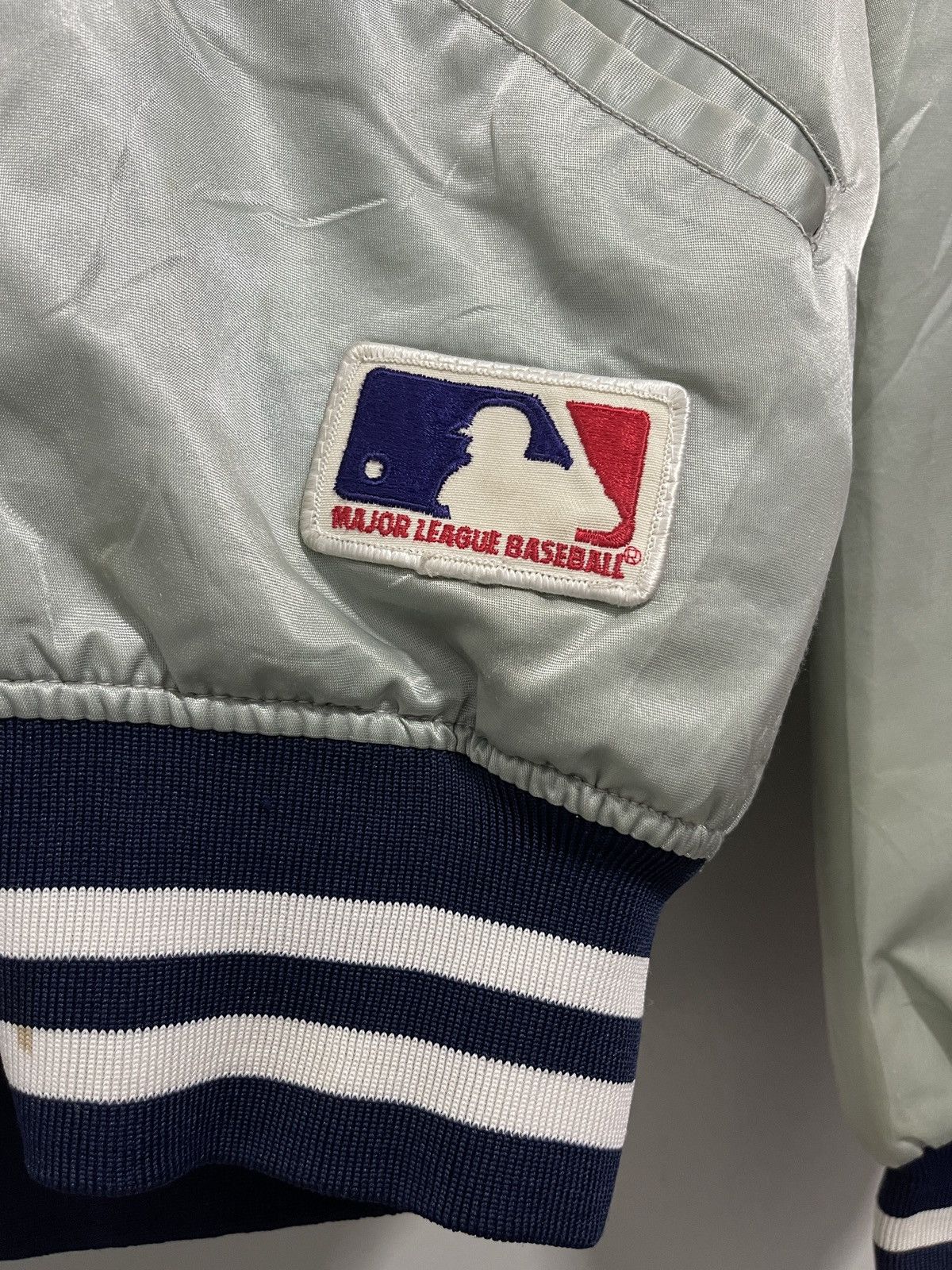 MLB VINTAGE YANKEES NEW YORK MLB SATIN VARSITY DISTRESSED JACKET Size US M / EU 48-50 / 2 - 9 Thumbnail