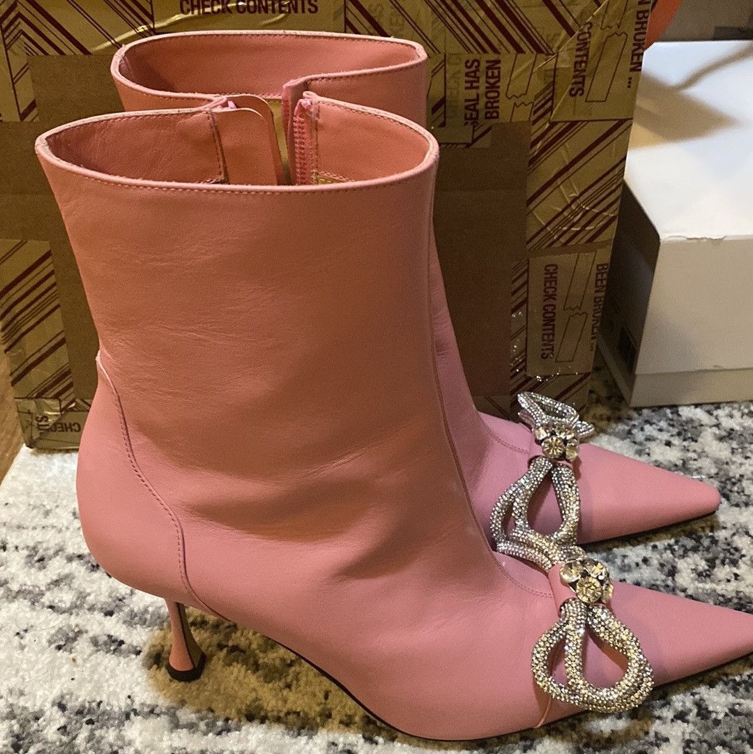 Mach & Mach Crystal Embellished Double Bow Bootie size 40