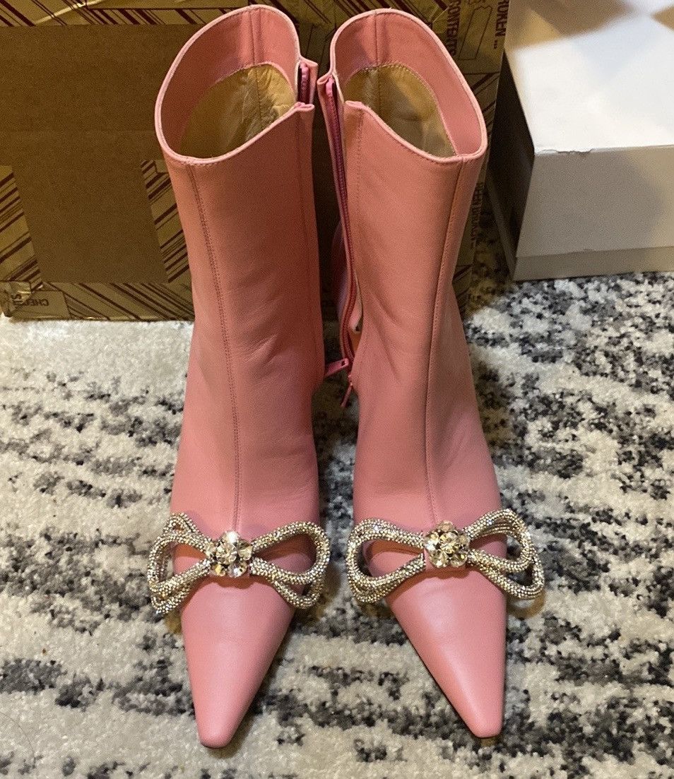 Mach & Mach Crystal Embellished Double Bow Bootie size 40