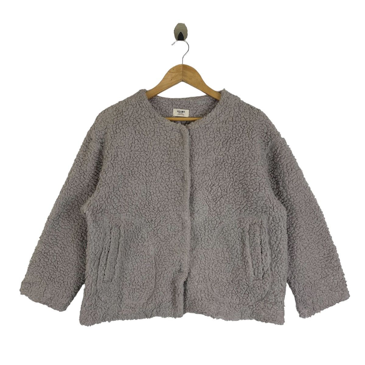 Beams Plus × Japanese Brand × Vintage BEAMS HEART Japanese Brand Casual Faux Fur Jacket Sweater Size L / US 10 / IT 46 - 1 Thumbnail