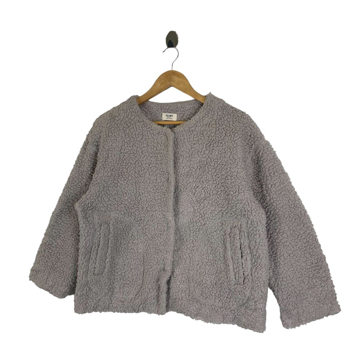 Beams Plus × Japanese Brand × Vintage BEAMS HEART Japanese Brand Casual Faux Fur Jacket Sweater Size L / US 10 / IT 46 - 4 Thumbnail