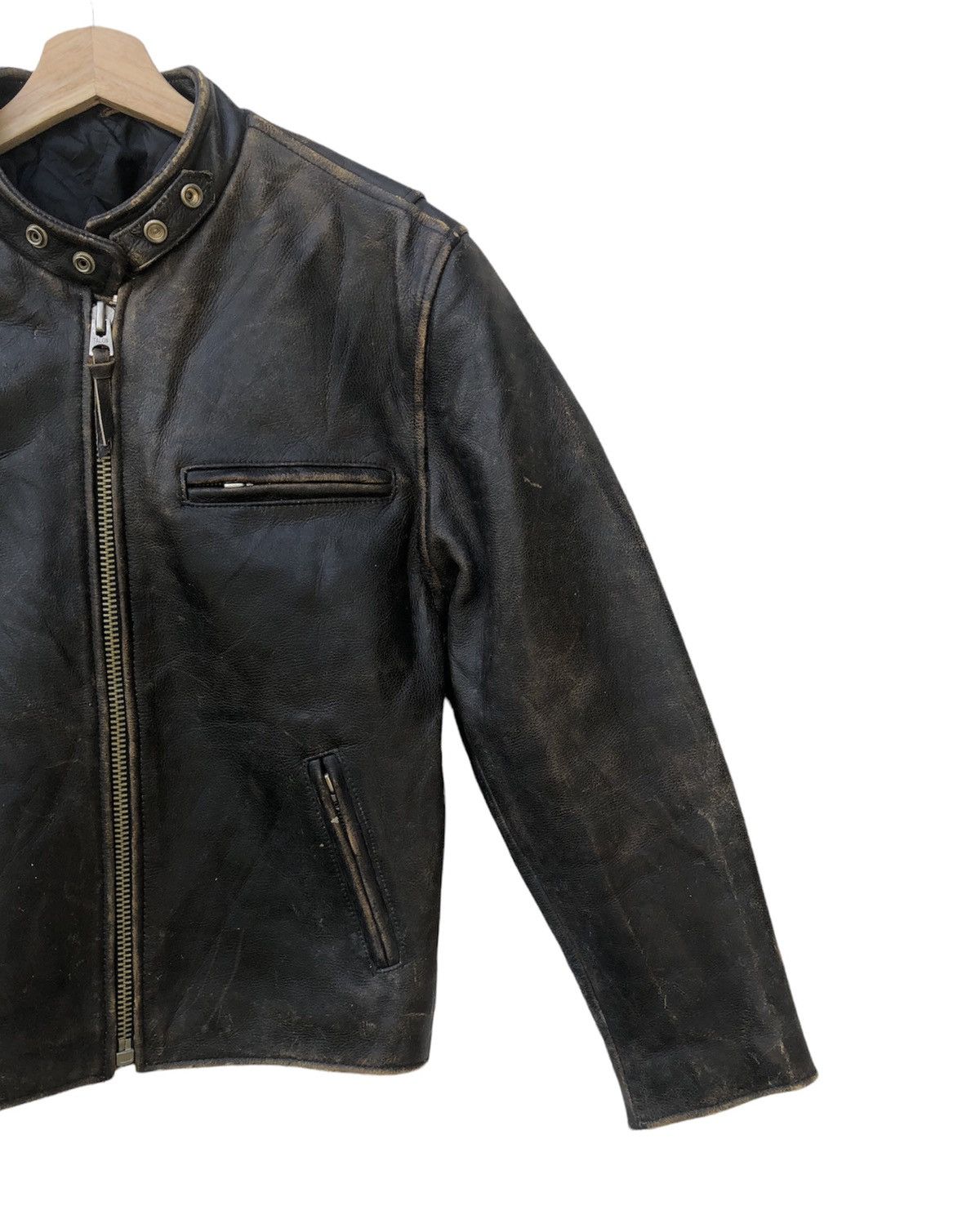 Genuine Leather 🔥Vtg Freedom Cafe Racer Cowhide Leather Jacket Size US S / EU 44-46 / 1 - 4 Thumbnail