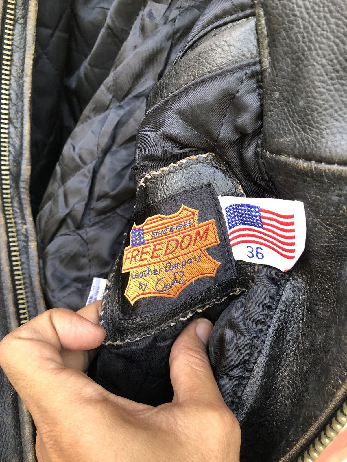 Genuine Leather 🔥Vtg Freedom Cafe Racer Cowhide Leather Jacket Size US S / EU 44-46 / 1 - 8 Thumbnail