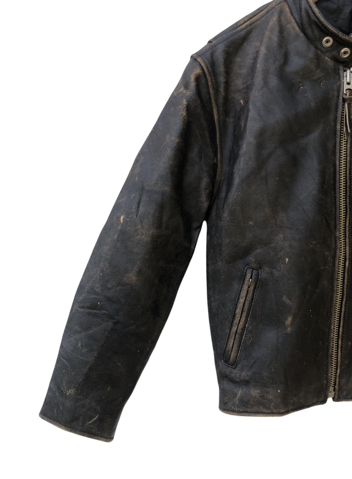 Genuine Leather 🔥Vtg Freedom Cafe Racer Cowhide Leather Jacket Size US S / EU 44-46 / 1 - 3 Thumbnail